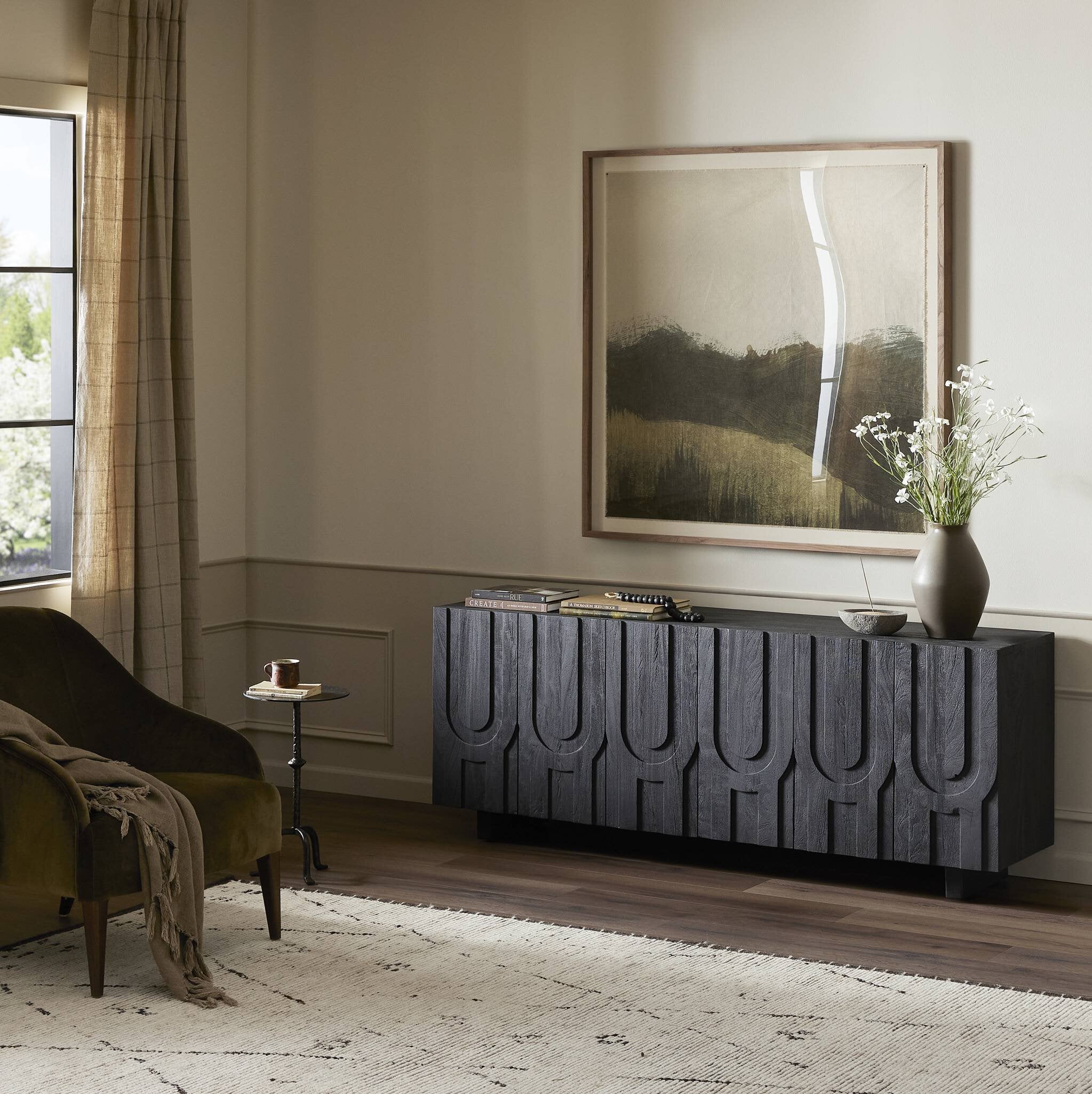 Four Hands Rivka Media Console — Dark Totem