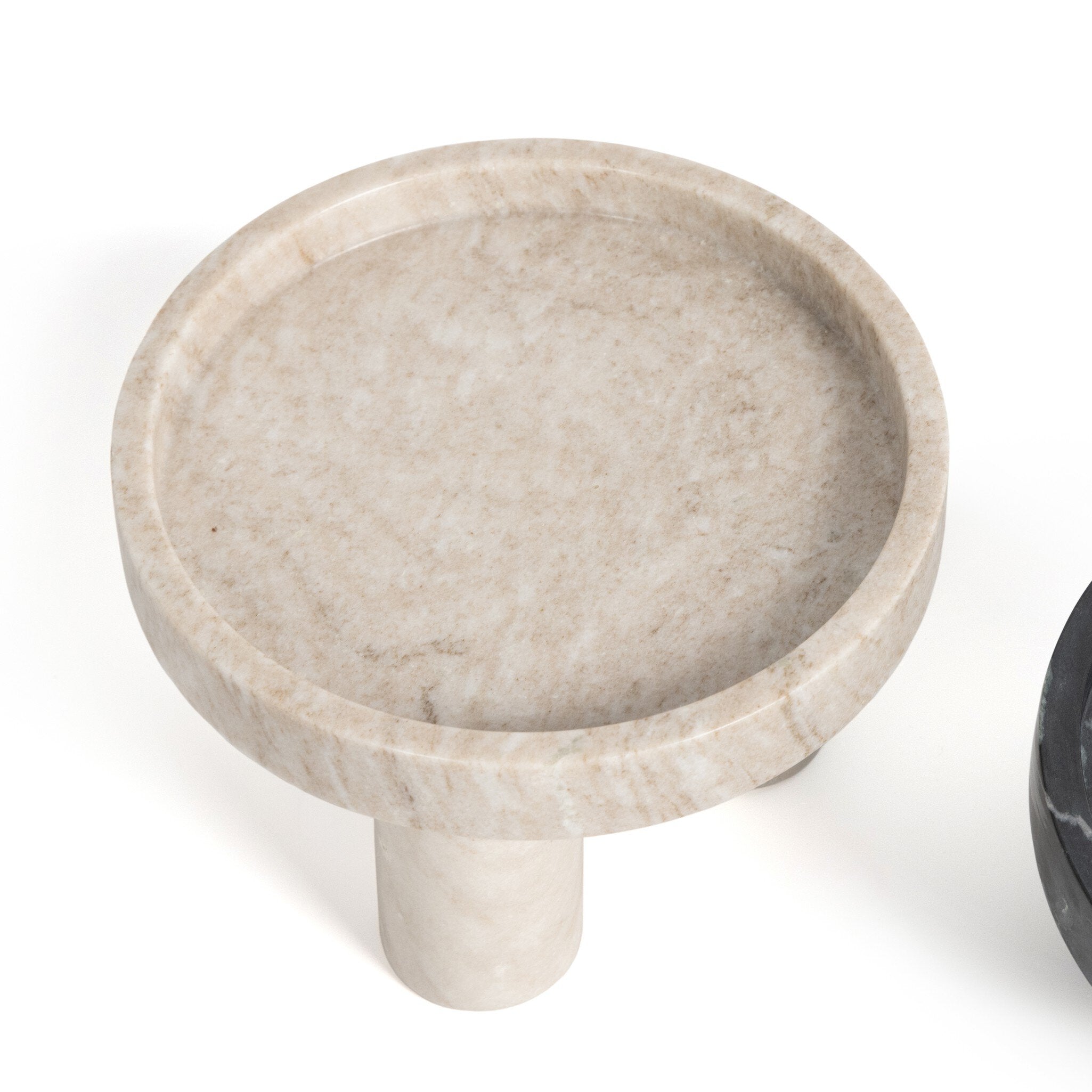 Four Hands Kanto Bowls, Set Of 2 — Black Marble-Antique White Marble