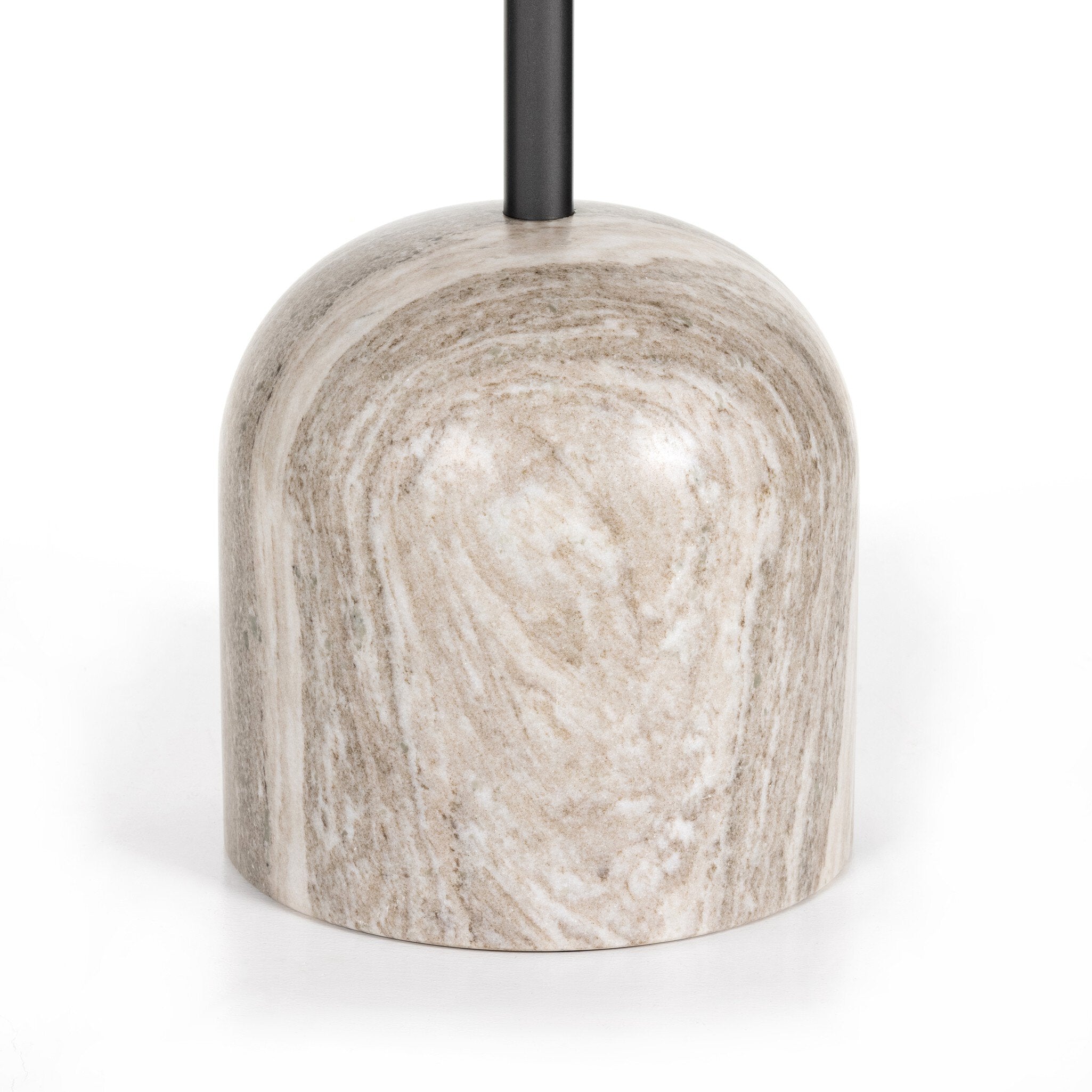 Four Hands Faye Bar + Counter Table — Dark Natural Oak-Antique White Marble-Dark Gunmetal-Counter