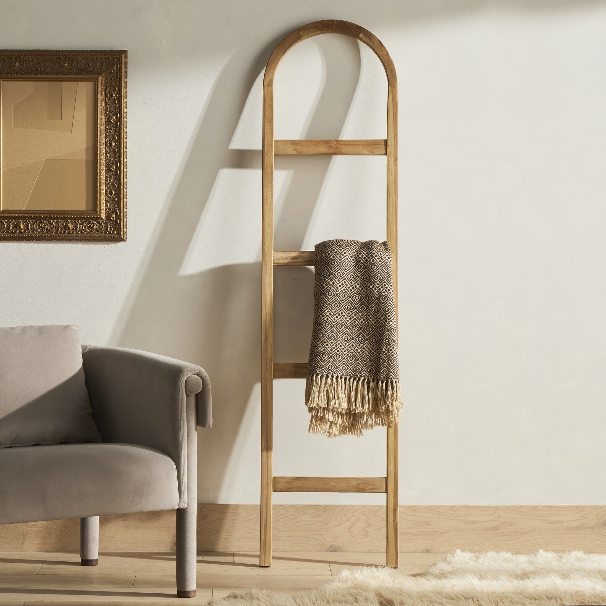 Four Hands Arched Ladder — Natural Teak