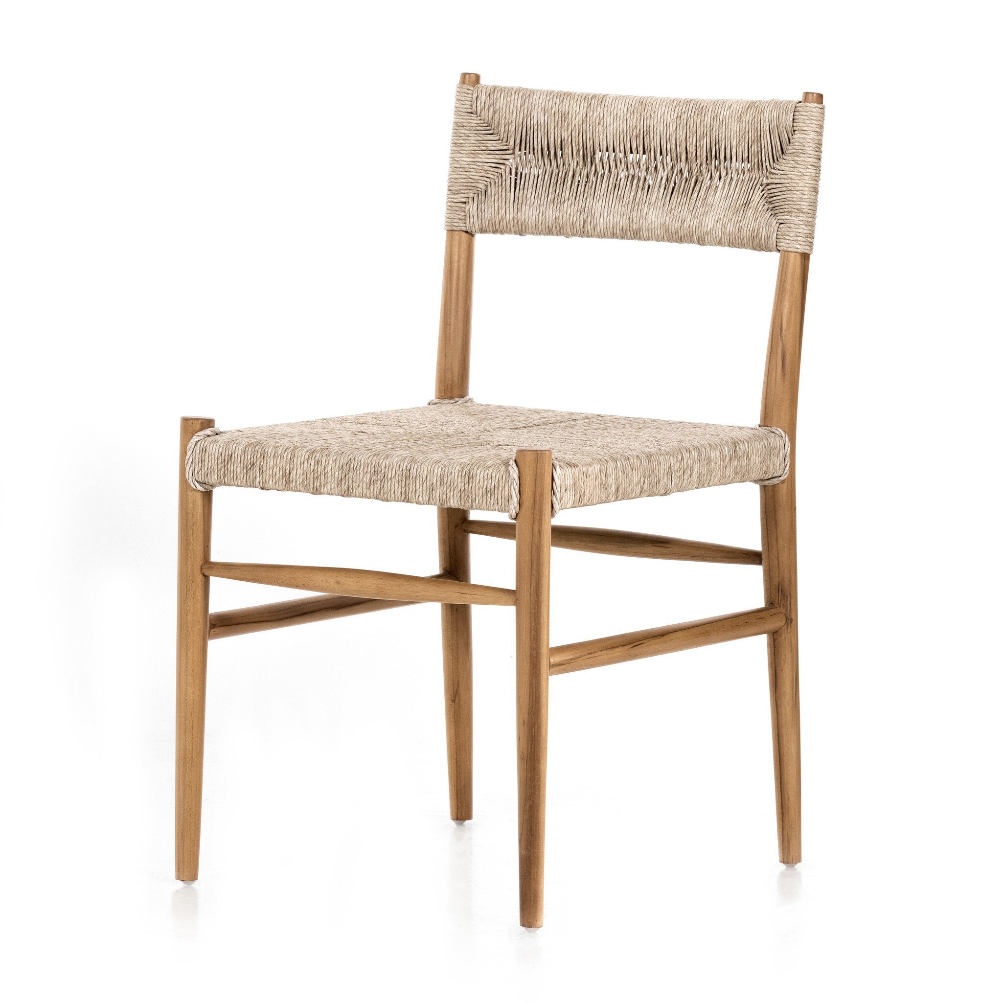 Four Hands Lomas Outdoor Dining Chair — Natural Teak-Vintage White