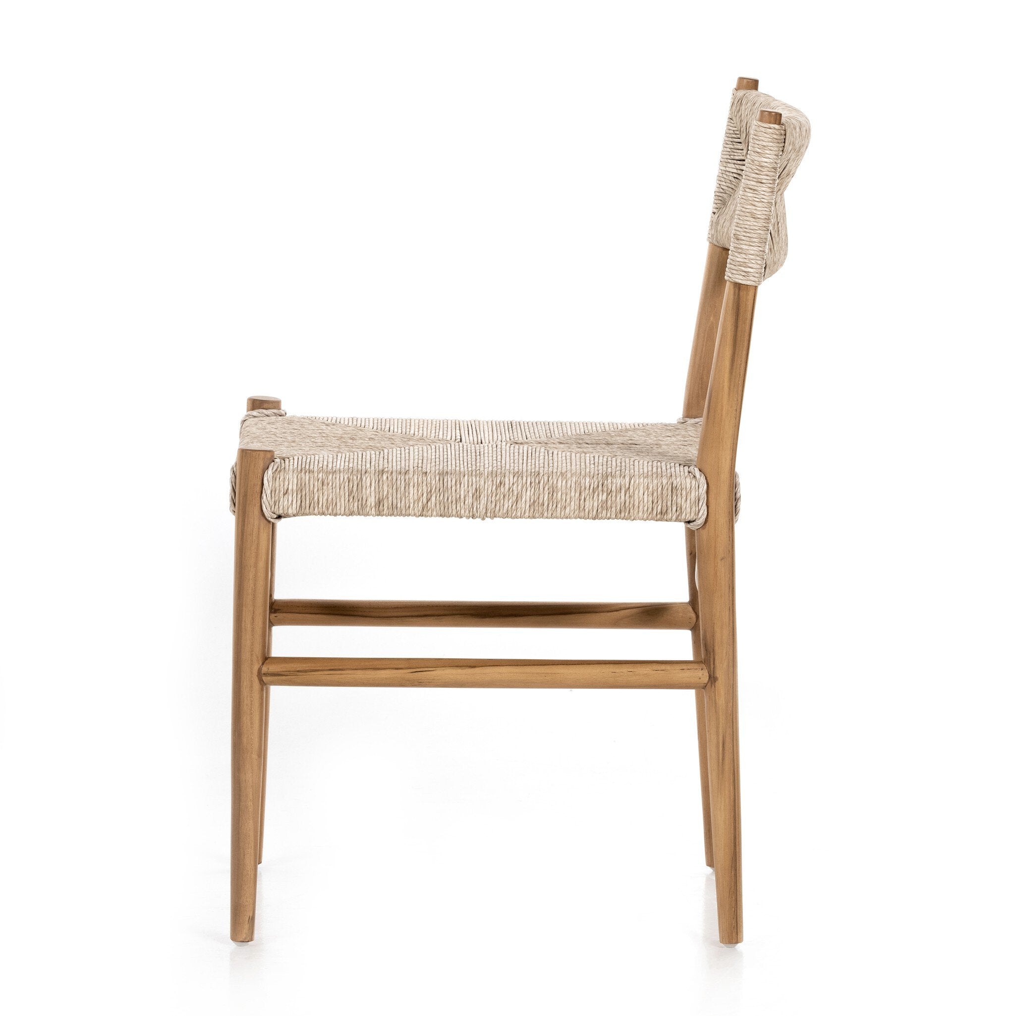 Four Hands Lomas Outdoor Dining Chair — Natural Teak-Vintage White