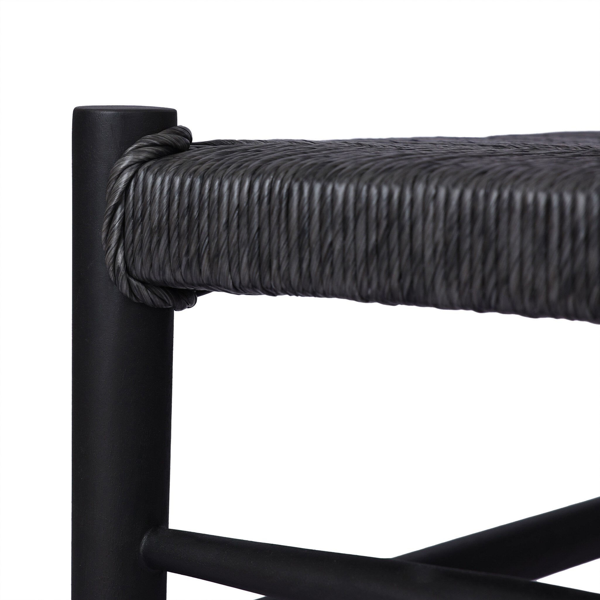 Four Hands Lomas Outdoor Dining Chair — Black Teak-Vintage Coal