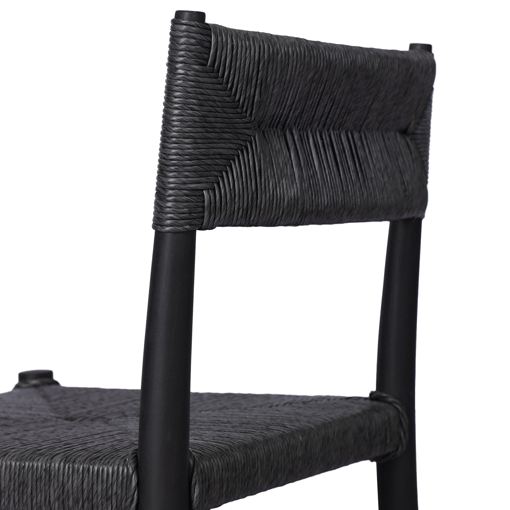 Four Hands Lomas Outdoor Dining Chair — Black Teak-Vintage Coal