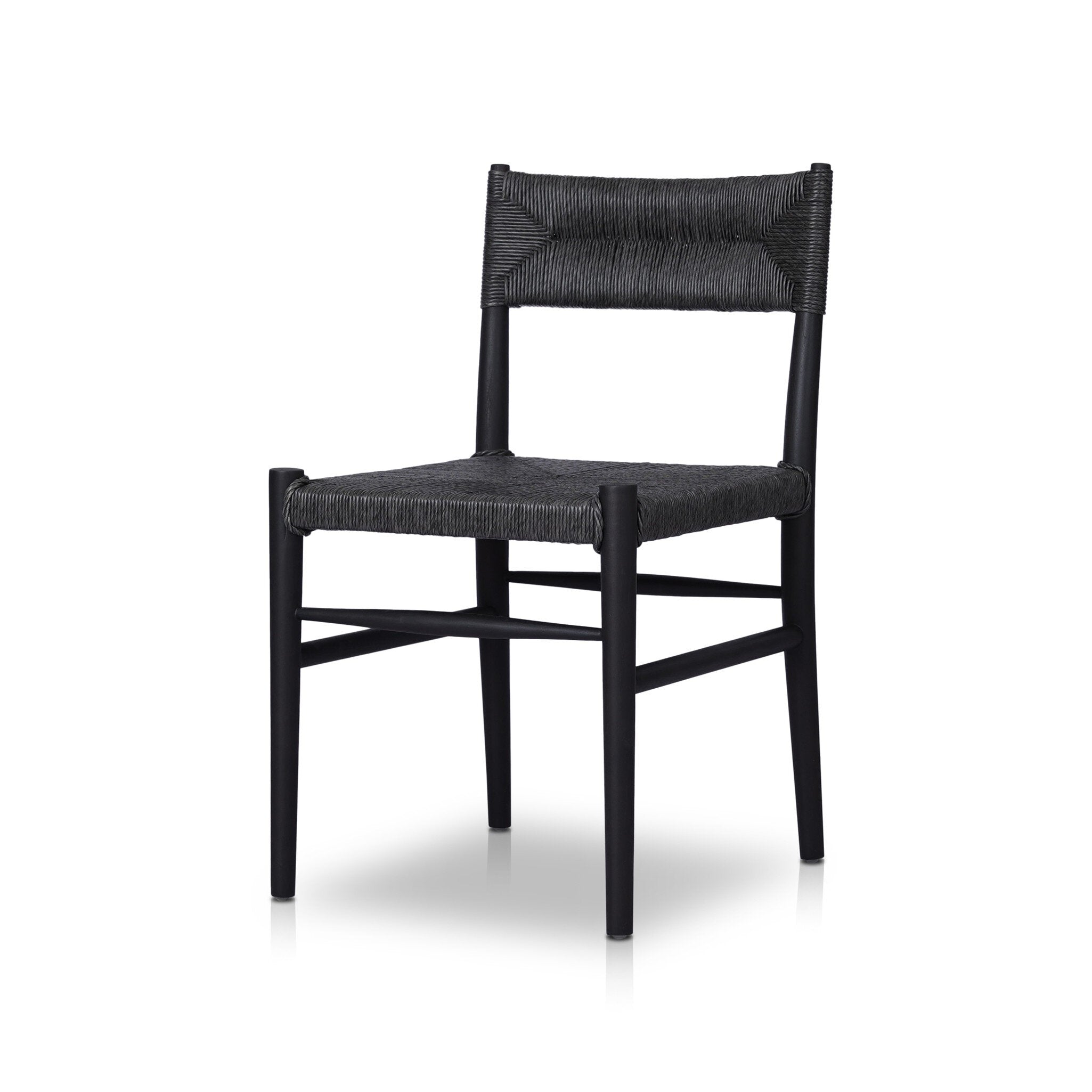 Four Hands Lomas Outdoor Dining Chair — Black Teak-Vintage Coal