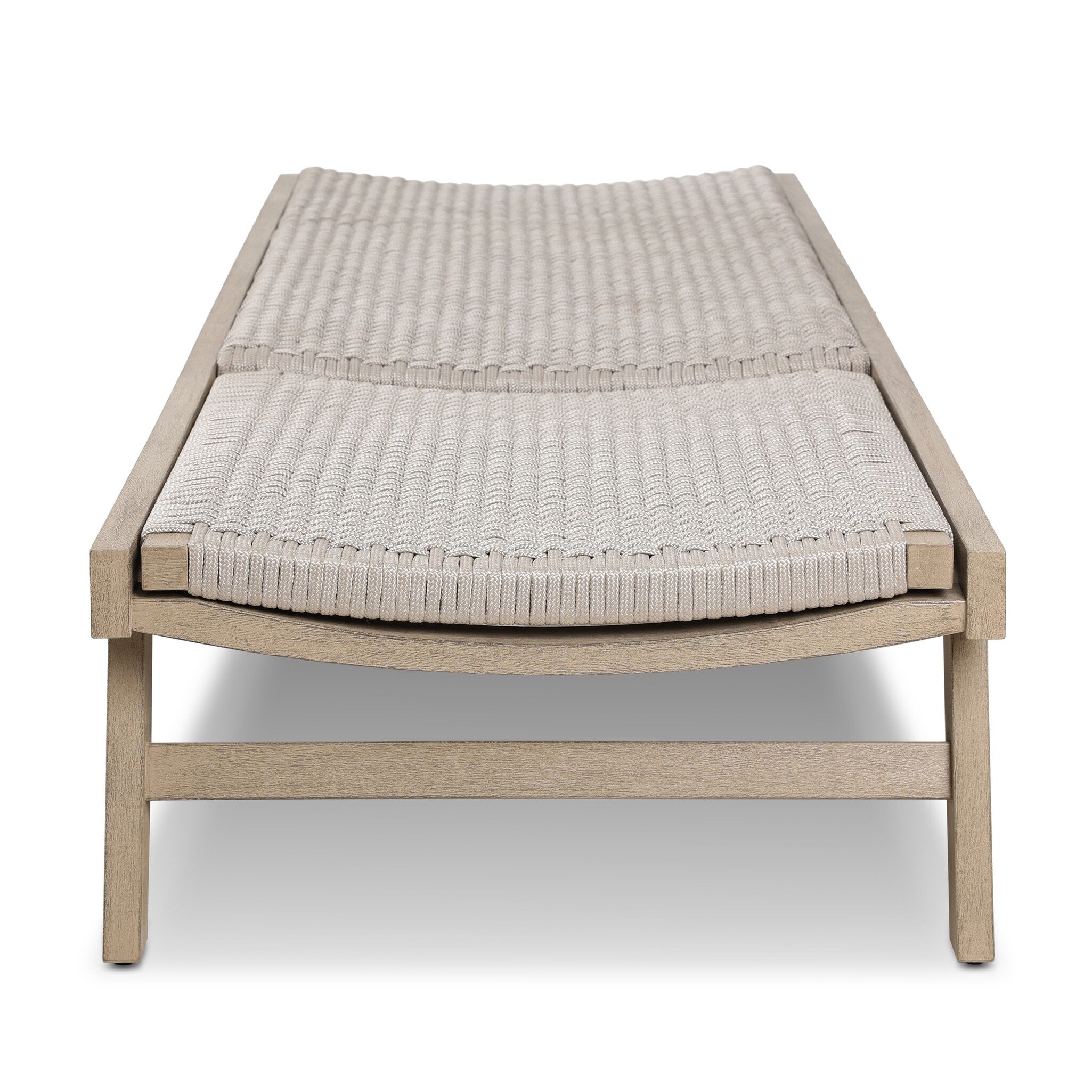 Four Hands Delano Outdoor Chaise — Washed Brown-FSC-Thick Grey Rope