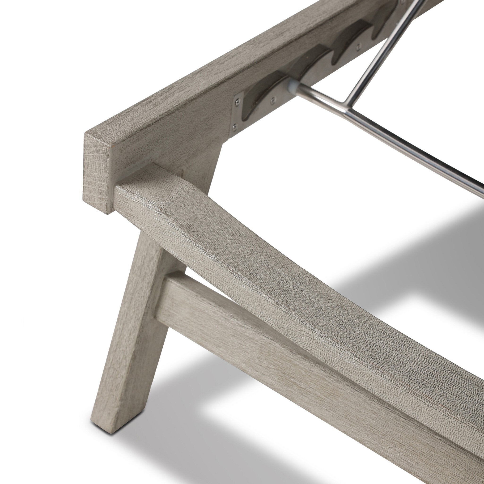 Four Hands Delano Outdoor Chaise — Weathered Grey-FSC-Thick Dark Grey Rope