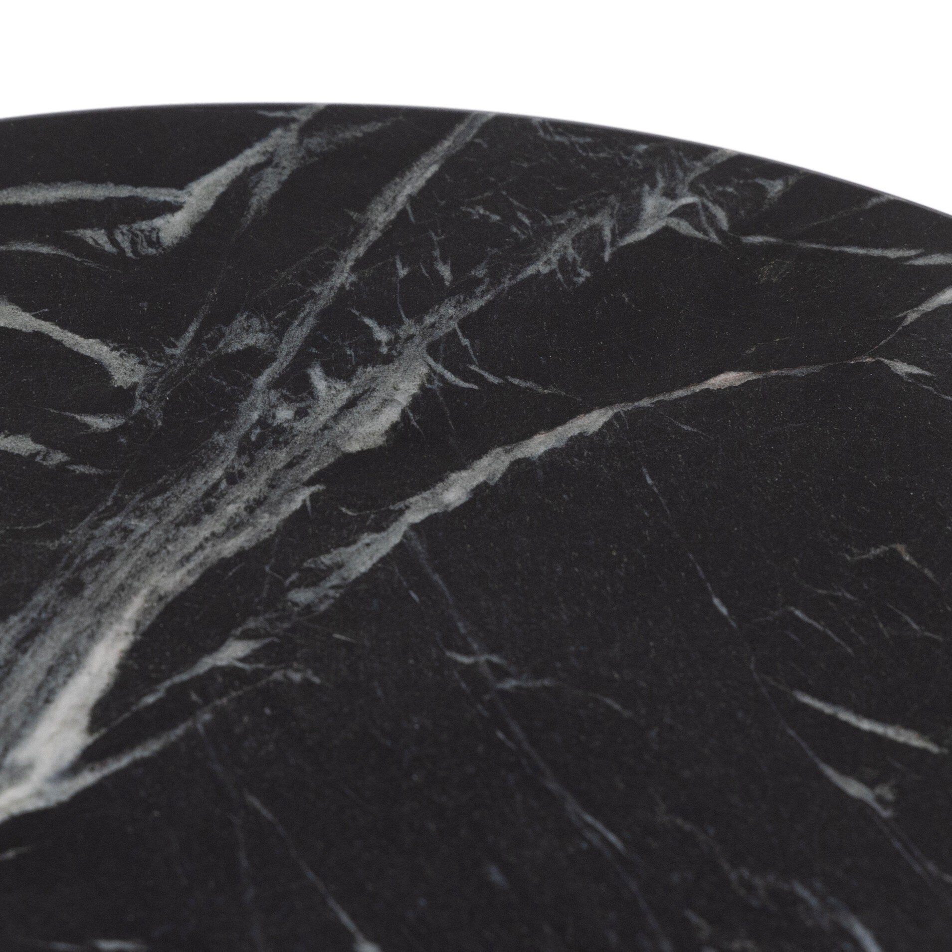 Four Hands Marble Lazy Susan — Black Marble-Dark Kettle Black