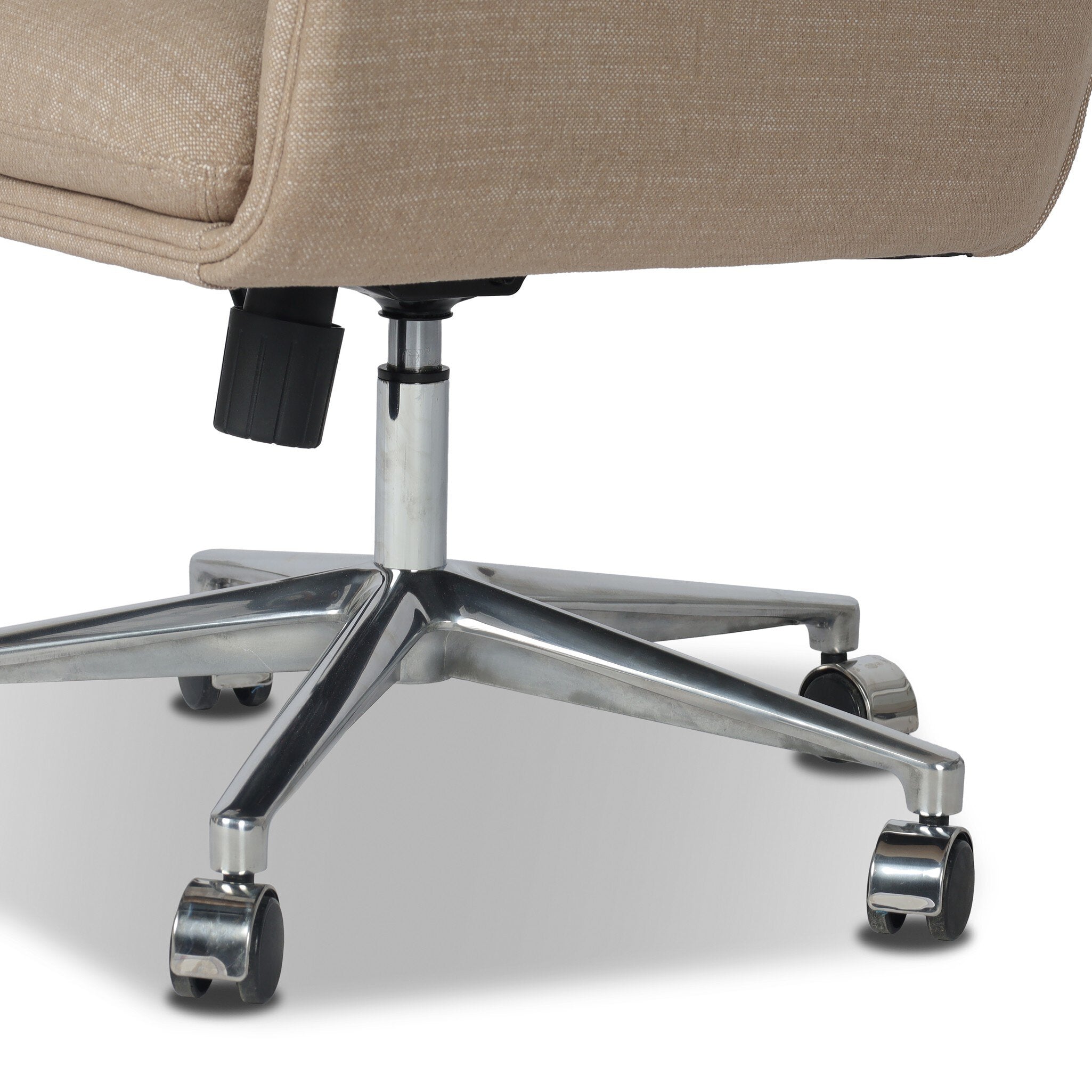 Four Hands Humphrey Desk Chair — Crypton Nomad Taupe-Polished Aluminum