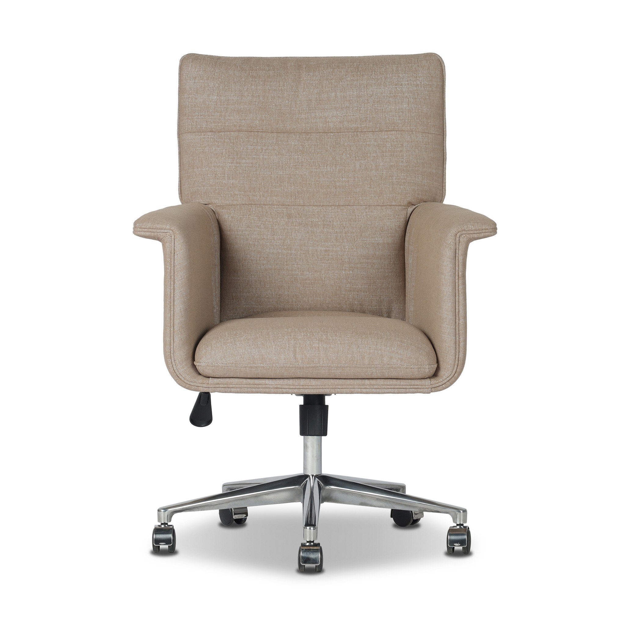 Four Hands Humphrey Desk Chair — Crypton Nomad Taupe-Polished Aluminum