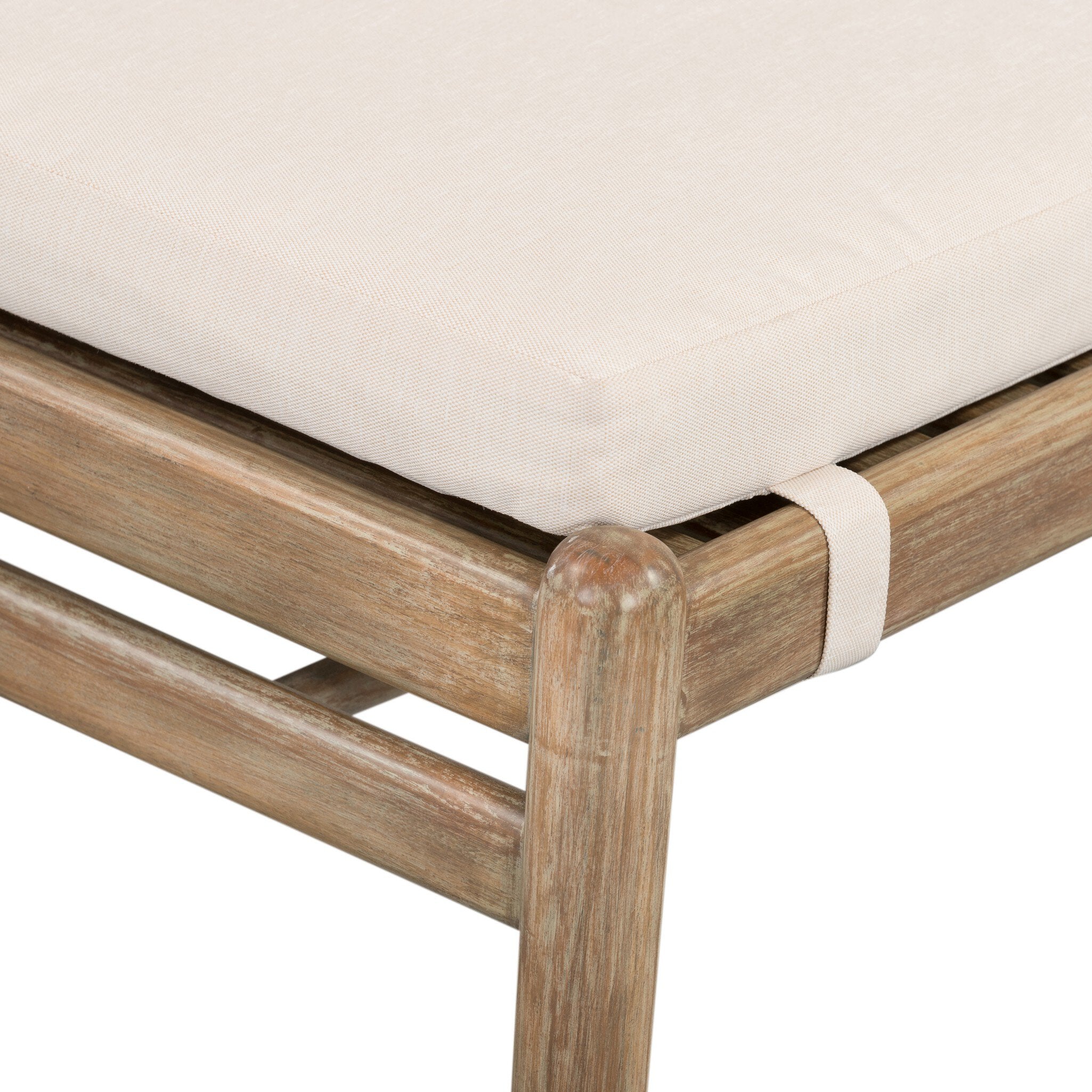 Four Hands Rosen Outdoor Dining Chair — Natural Eucalyptus FSC-Lakin Oat-Natural Rope