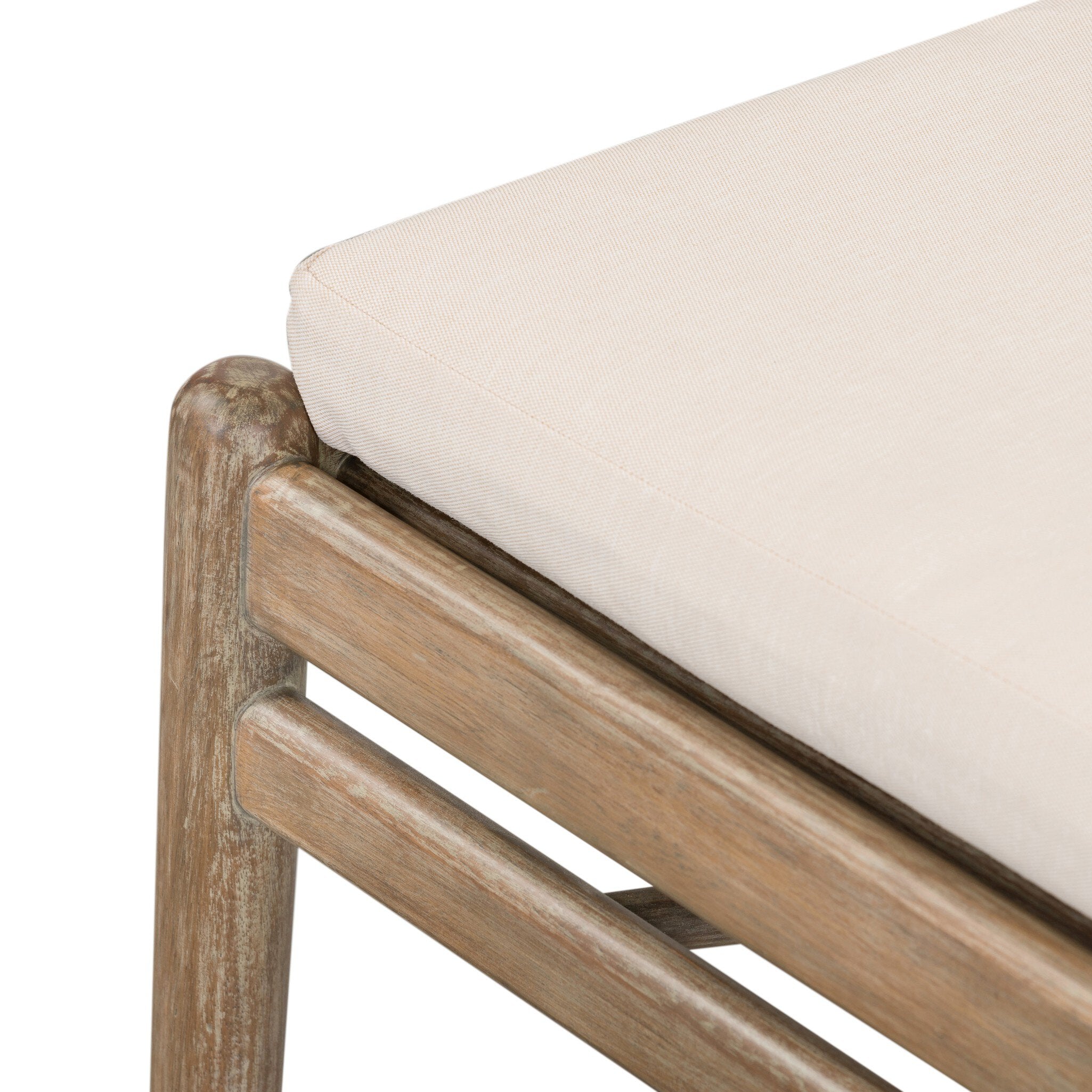 Four Hands Rosen Outdoor Dining Chair — Natural Eucalyptus FSC-Lakin Oat-Natural Rope