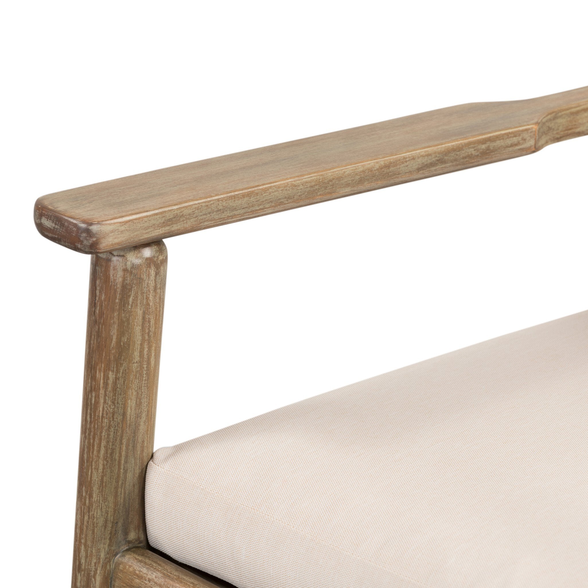 Four Hands Rosen Outdoor Dining Armchair — Natural Eucalyptus FSC-Lakin Oat-Natural Rope