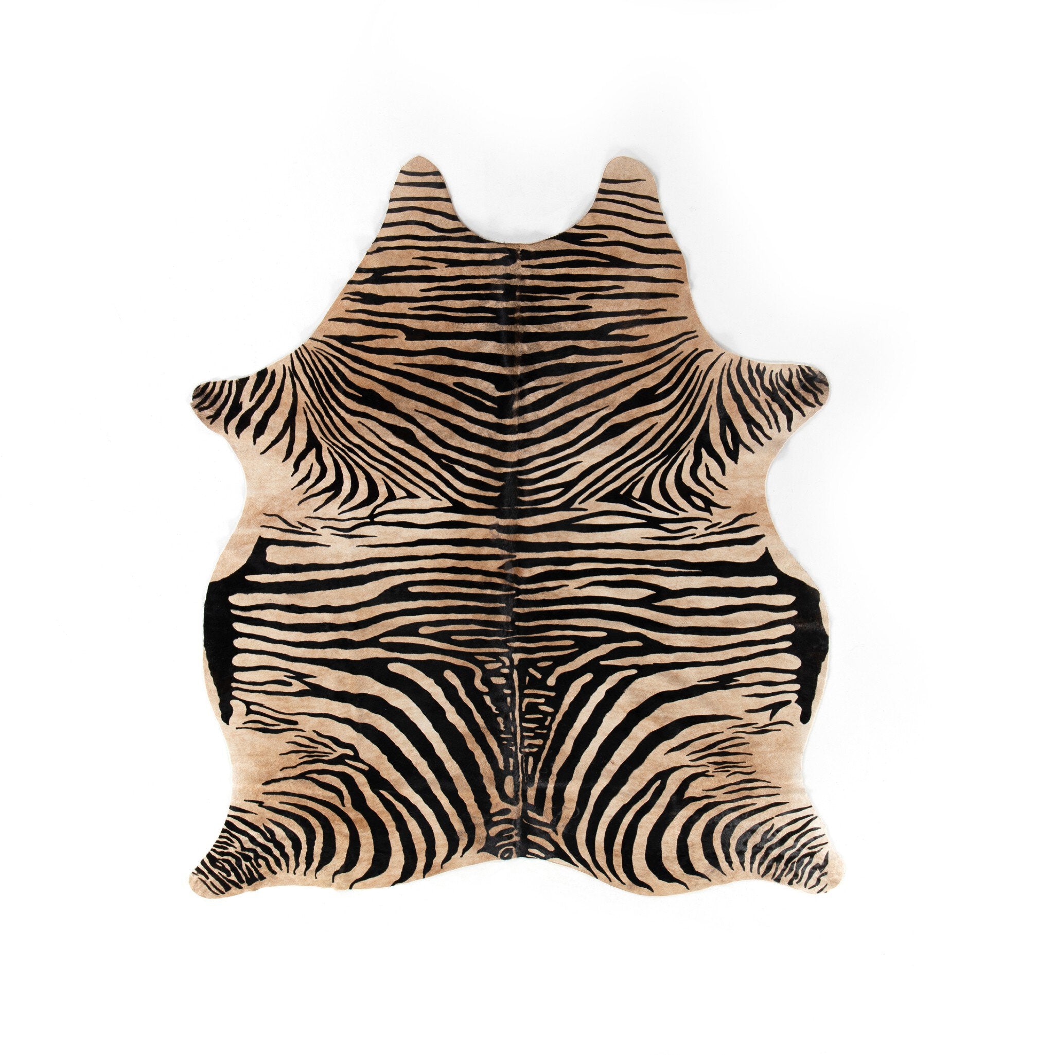 Four Hands Zebra Printed Hide Rug — Zebra Hair on Hide-5'x8'