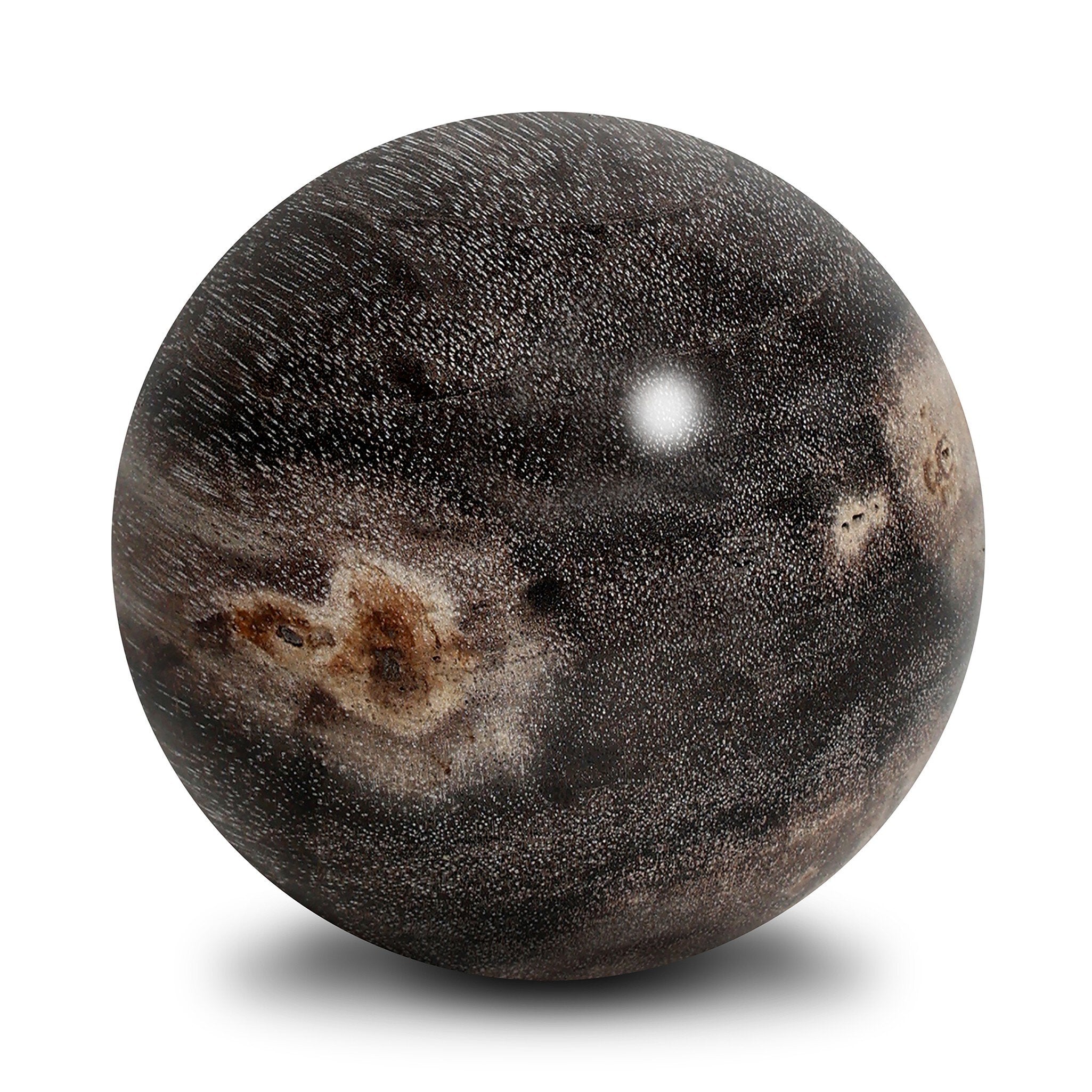 Four Hands Petrified Wood Balls, Set Of 3 — Dark Petrified Wood