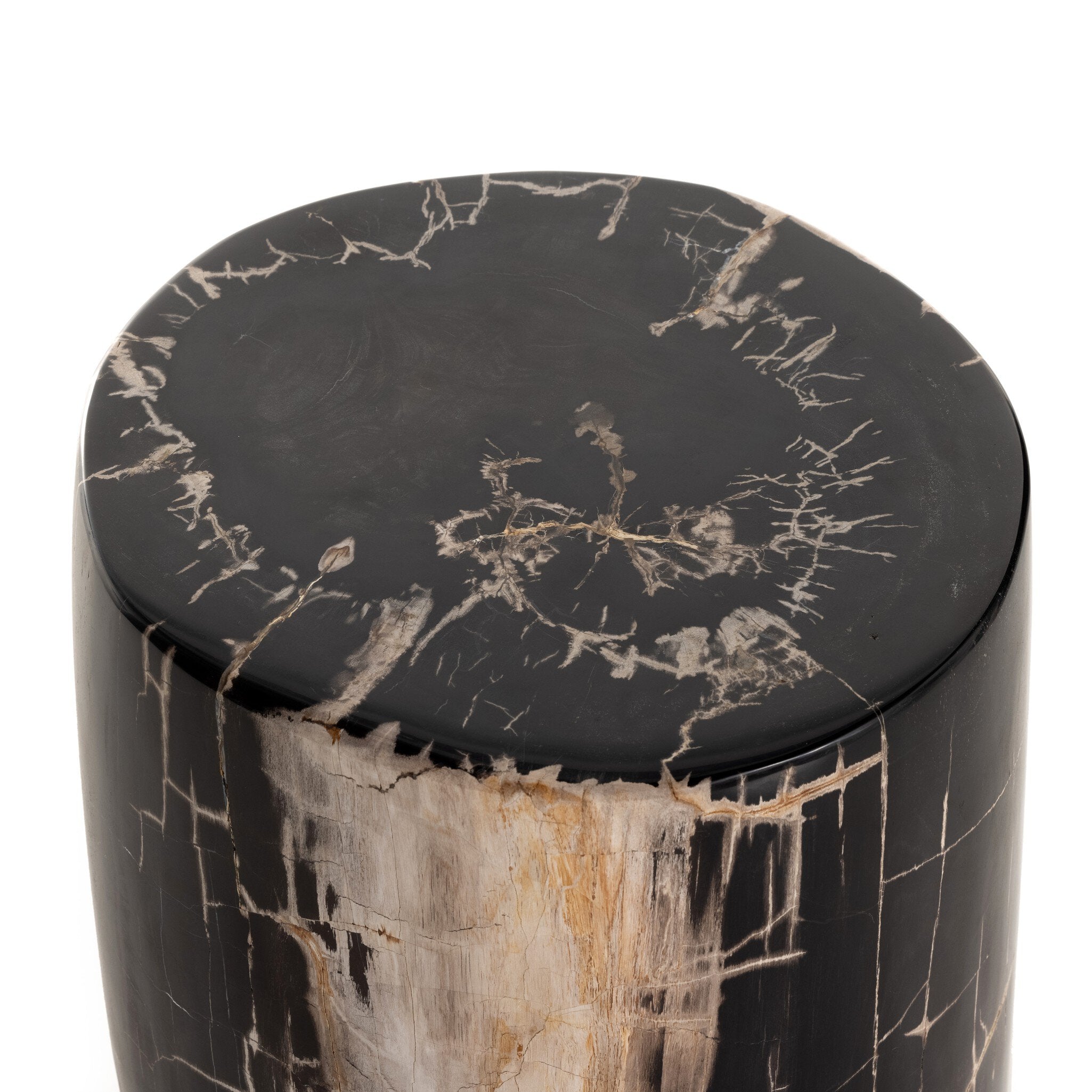 Four Hands Kos End Table — Dark Petrified Wood
