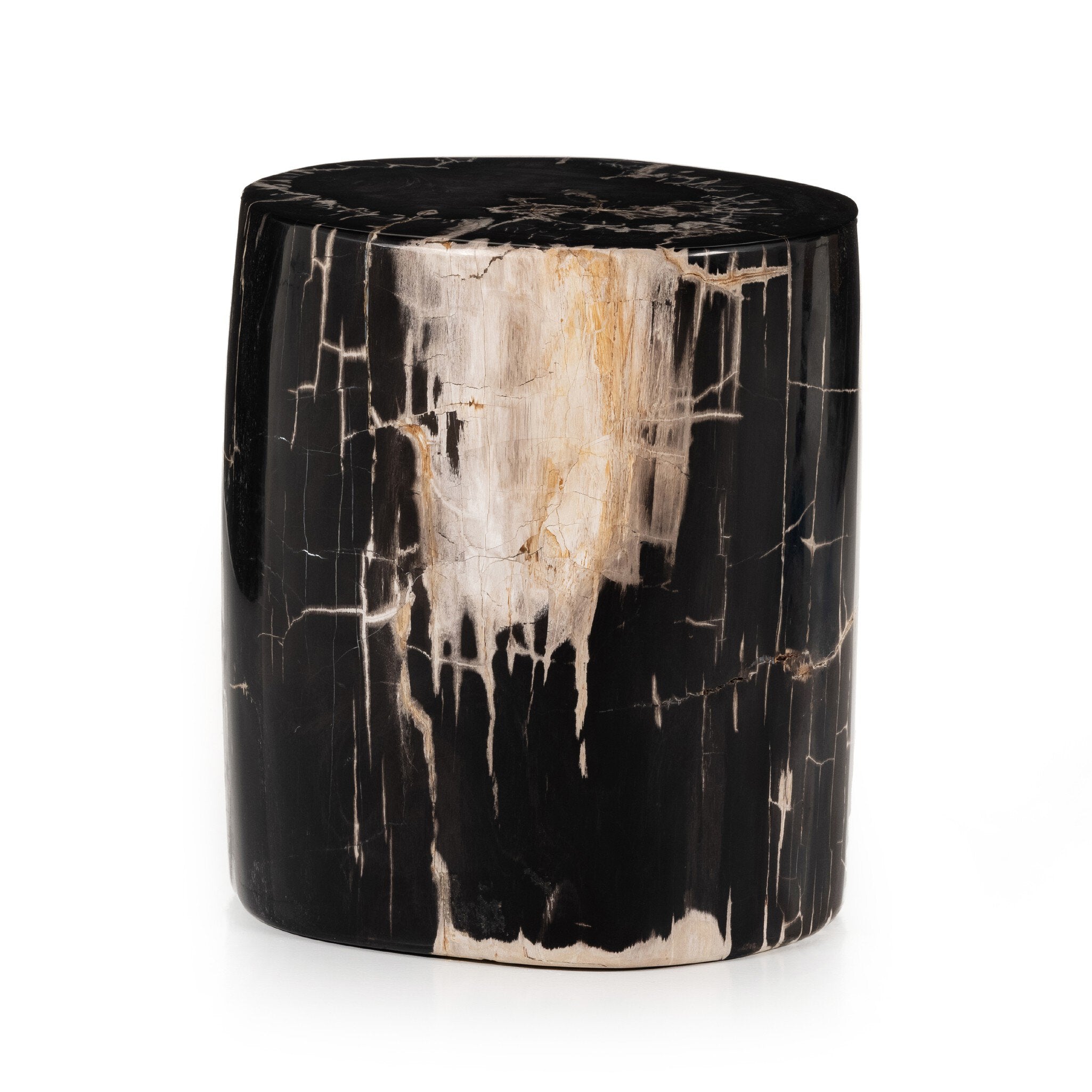 Four Hands Kos End Table — Dark Petrified Wood