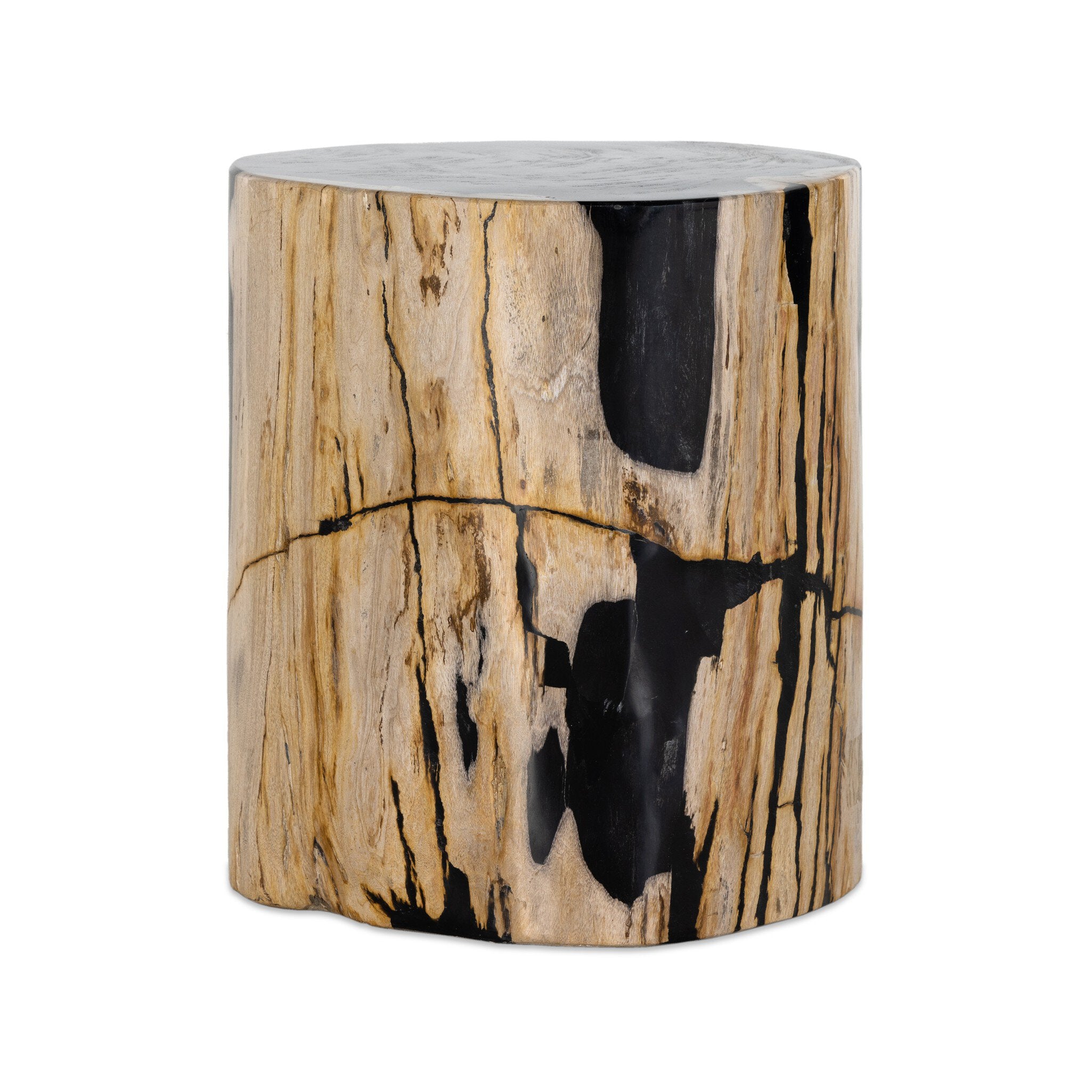 Four Hands Kos End Table — Light Petrified Wood