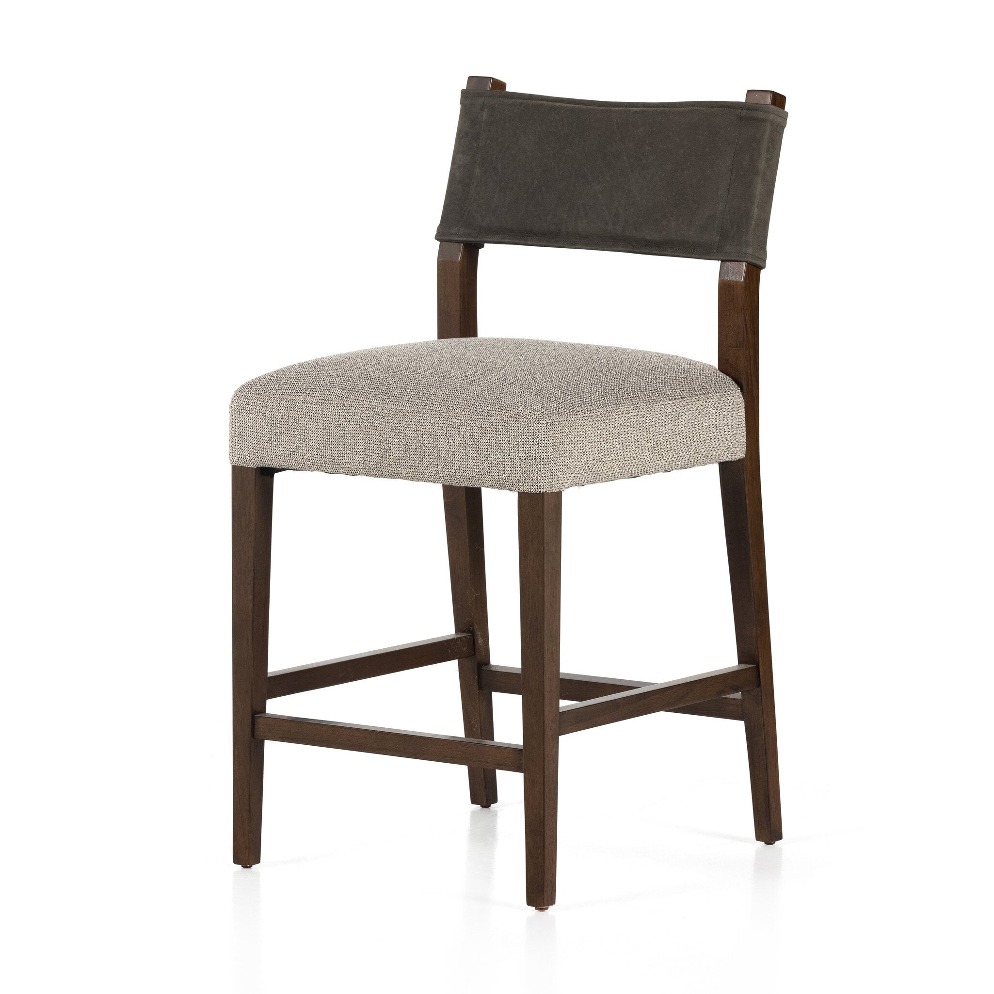 Four Hands Ferris Bar + Counter Stool — Nubuck Charcoal-Tulsa Ink-Antique Sable-Counter