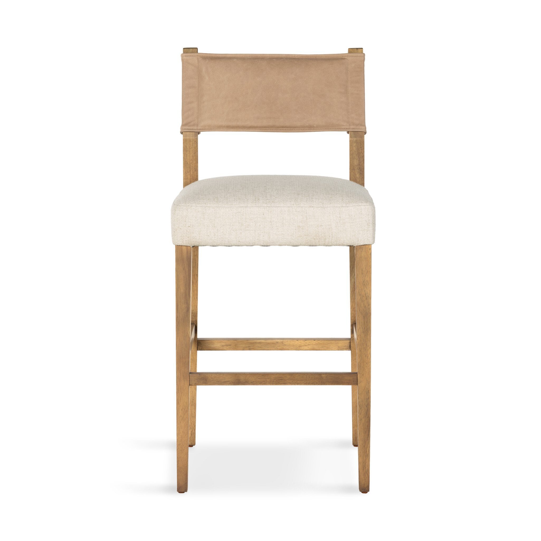 Four Hands Ferris Bar + Counter Stool — Winchester Beige-Thames Cream-Burnished Parawood-Bar