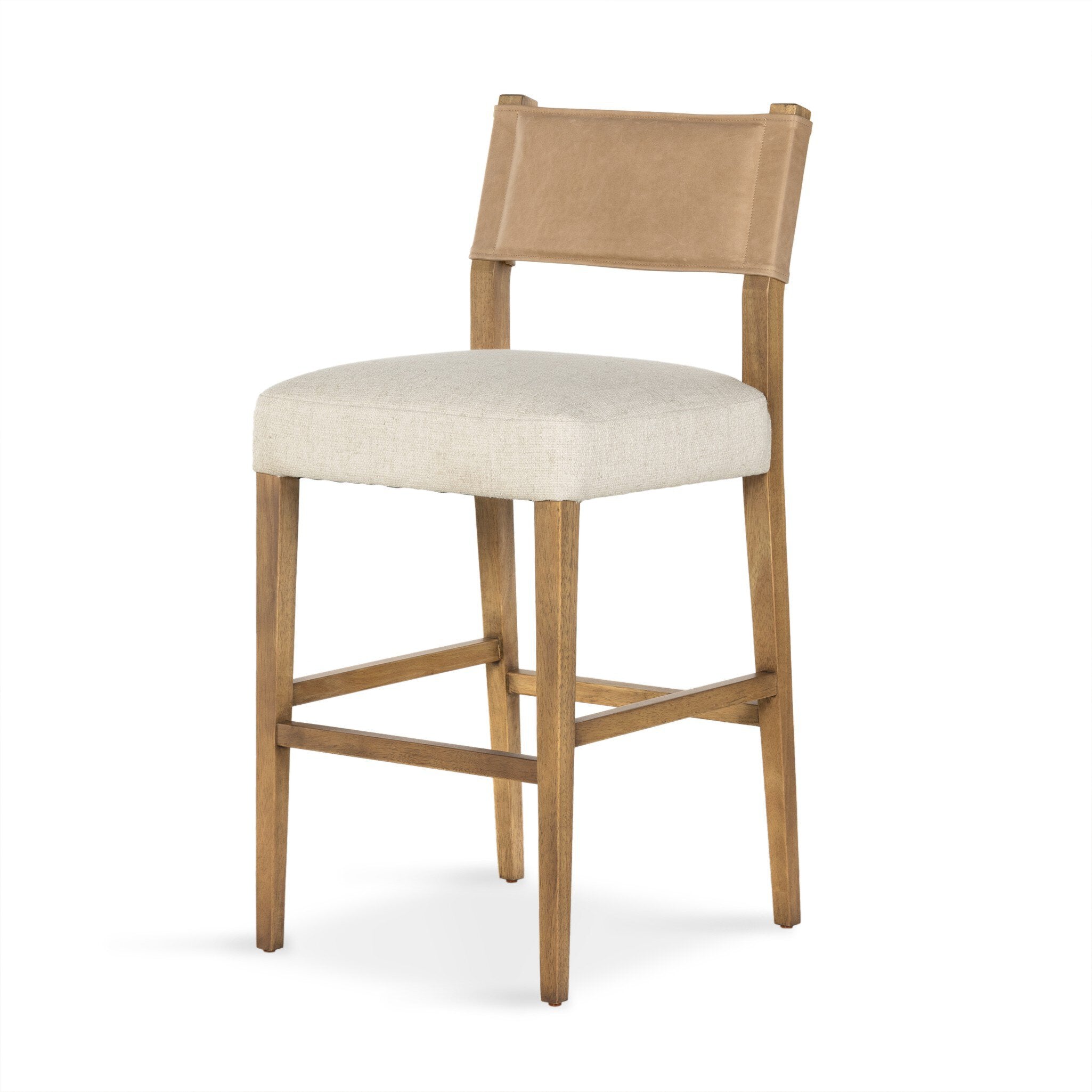 Four Hands Ferris Bar + Counter Stool — Winchester Beige-Thames Cream-Burnished Parawood-Bar