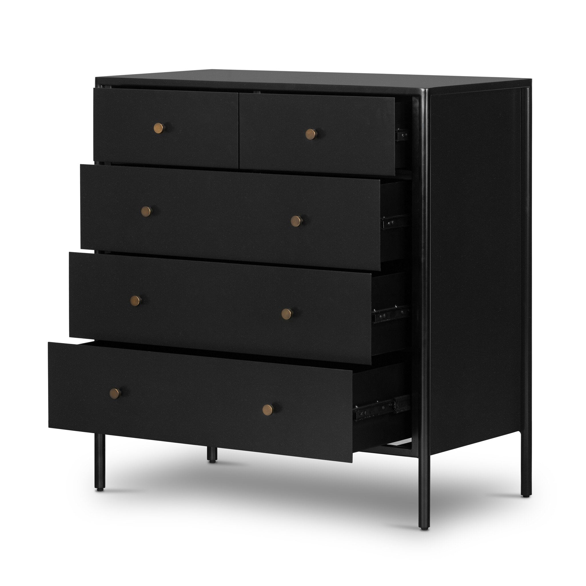 Four Hands Soto 5 Drawer Dresser — Black-Weathered Bronze