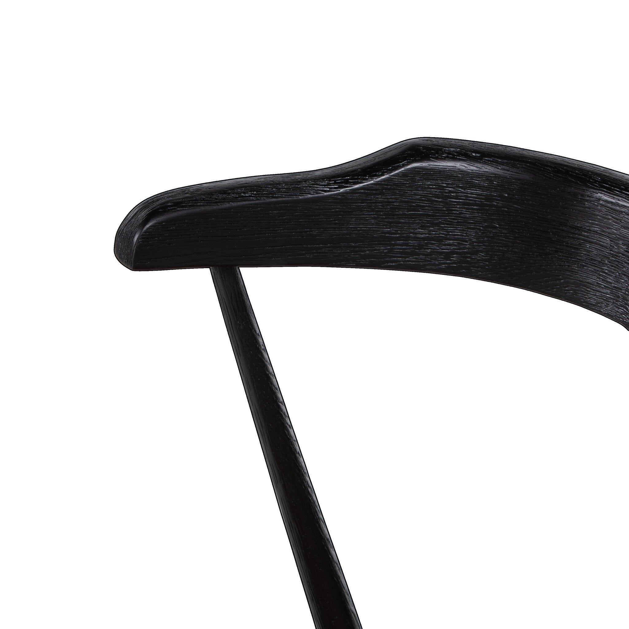 Four Hands Ripley Dining Chair — Black Oak-Whiskey Saddle-Ivory Backing