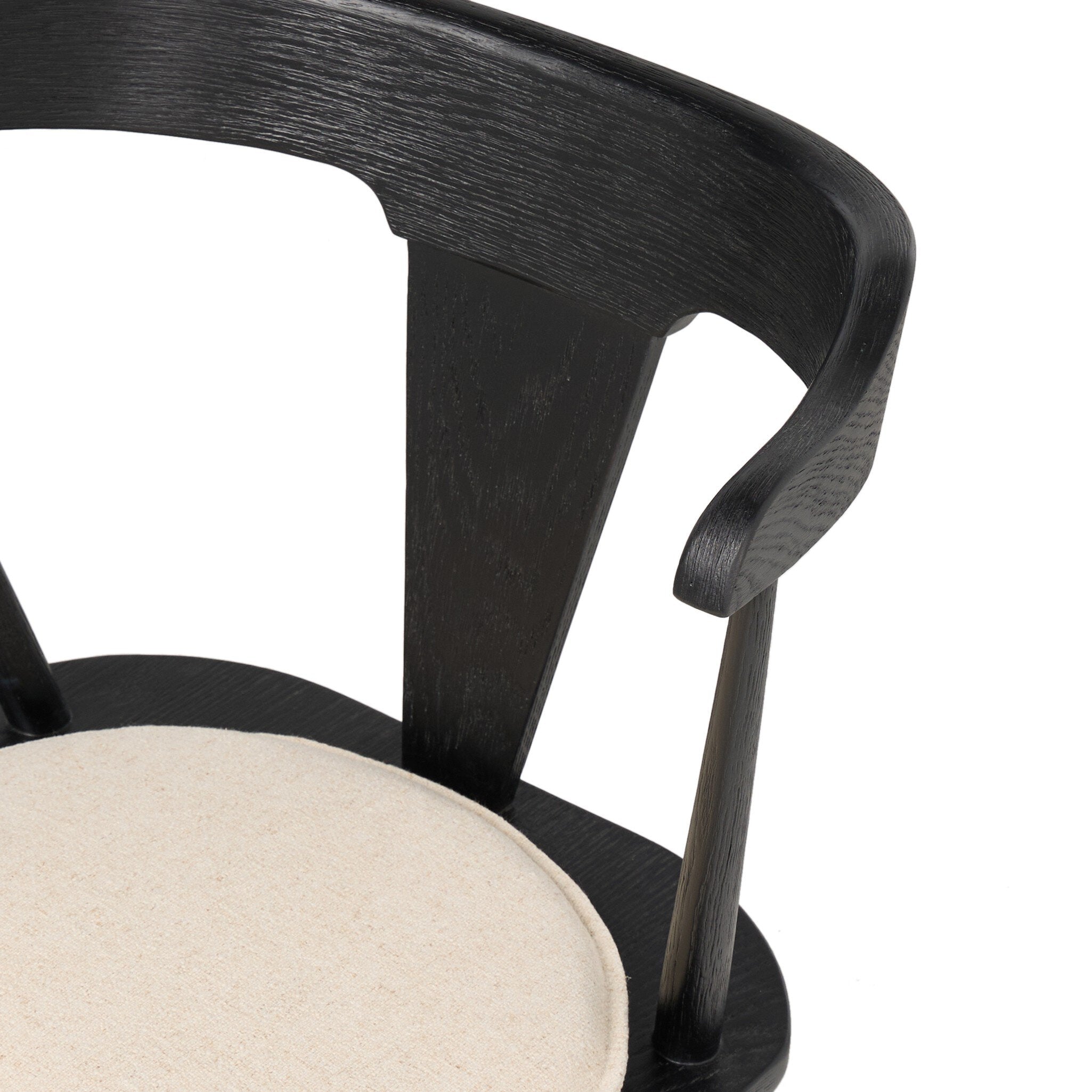 Four Hands Ripley Dining Chair — Black Oak-Antwerp Natural-Black Oak Veneer