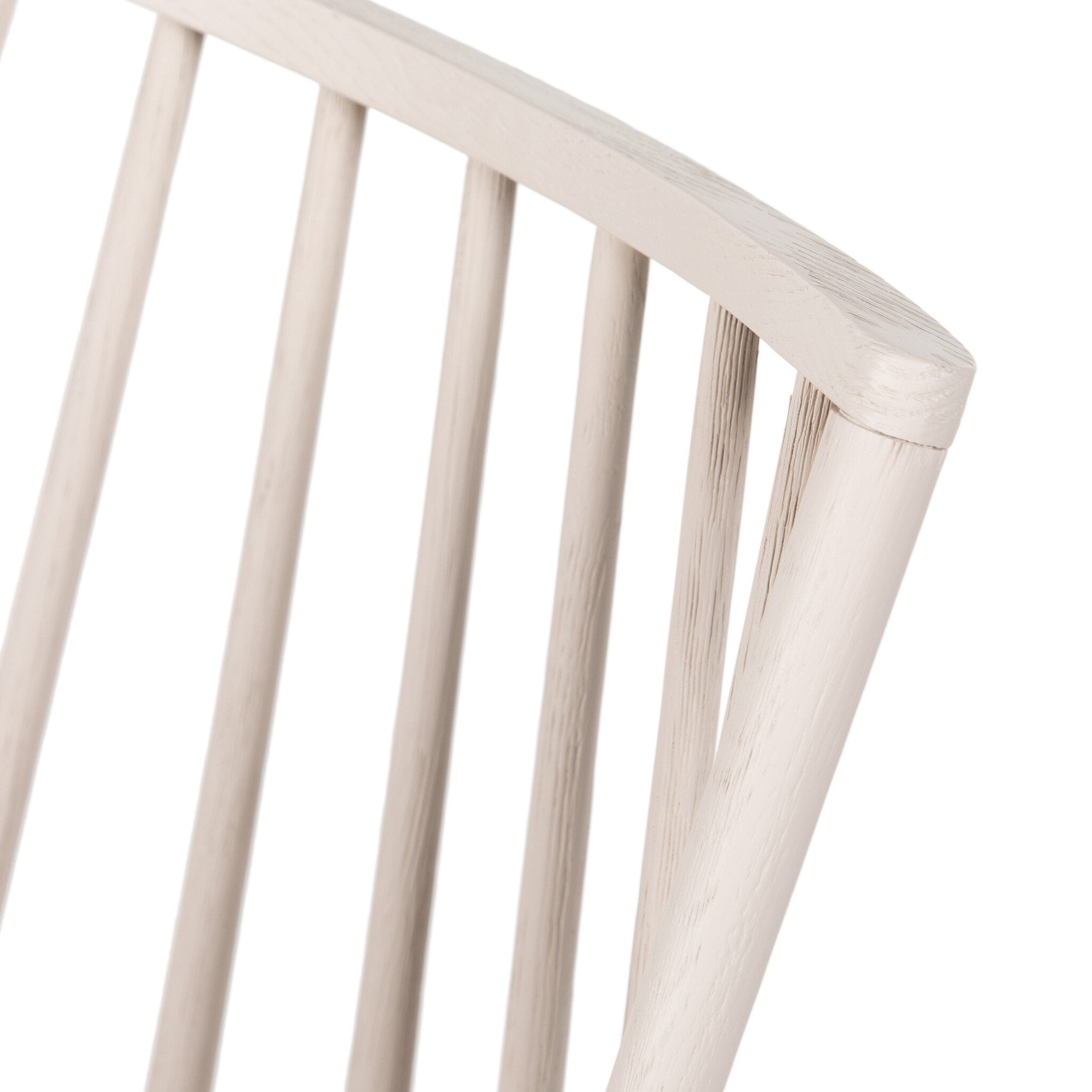 Four Hands Lewis Windsor Chair — Off White Oak Solid-Whiskey Saddle-Ivory Backing