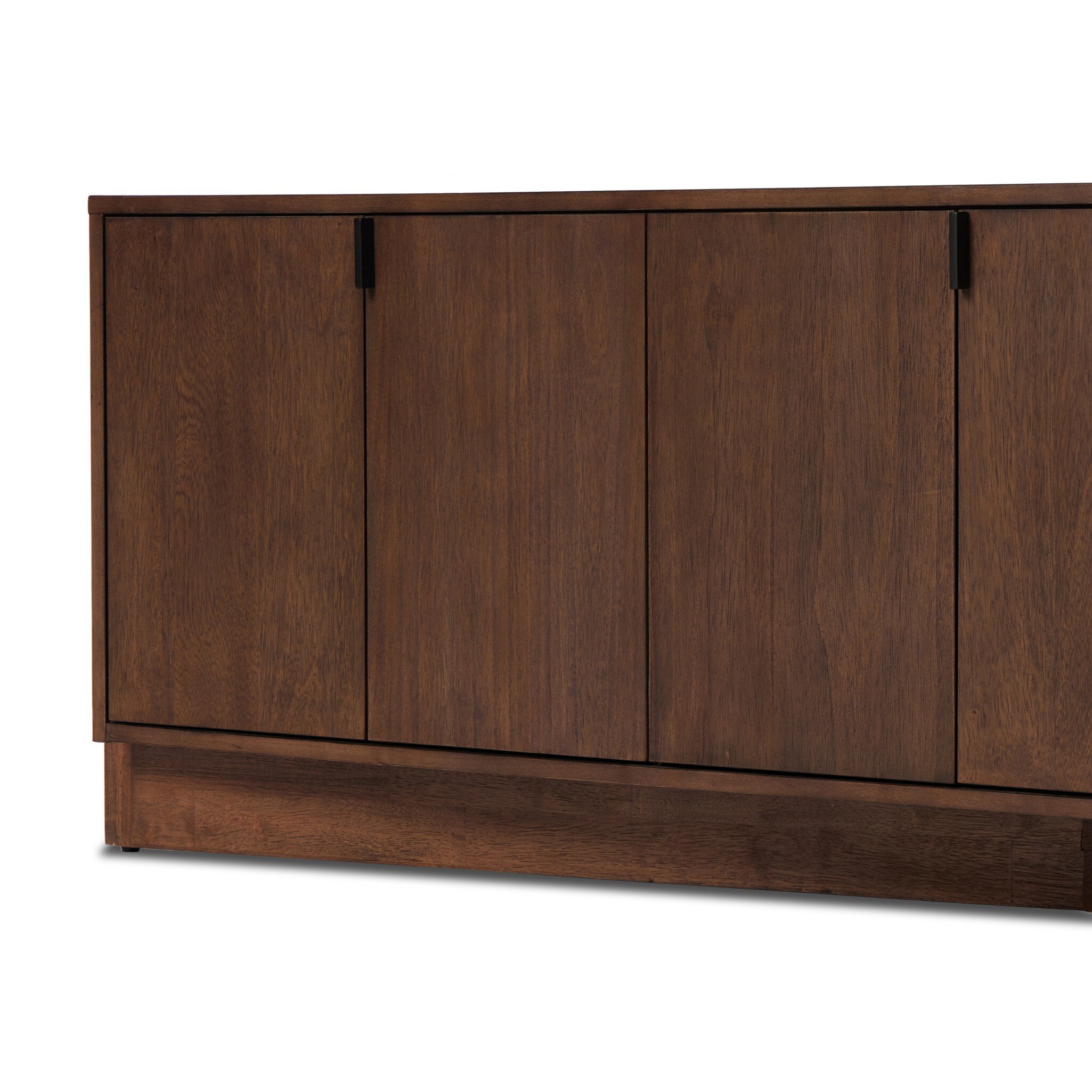 Four Hands Castillo Media Console — Chestnut Parawood-Chestnut Parawood Veneer-Gunmetal