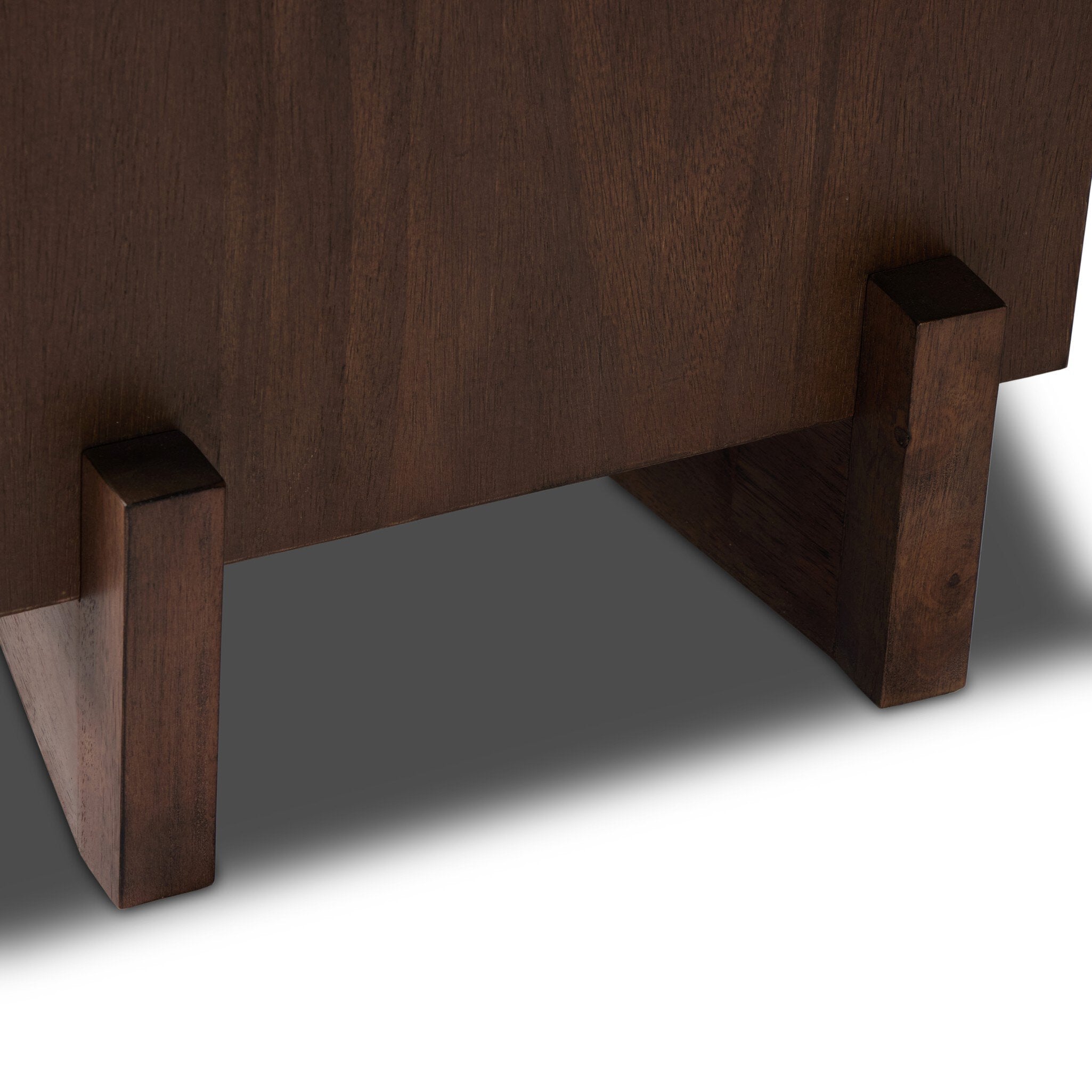 Four Hands Castillo Media Console — Chestnut Parawood-Chestnut Parawood Veneer-Gunmetal