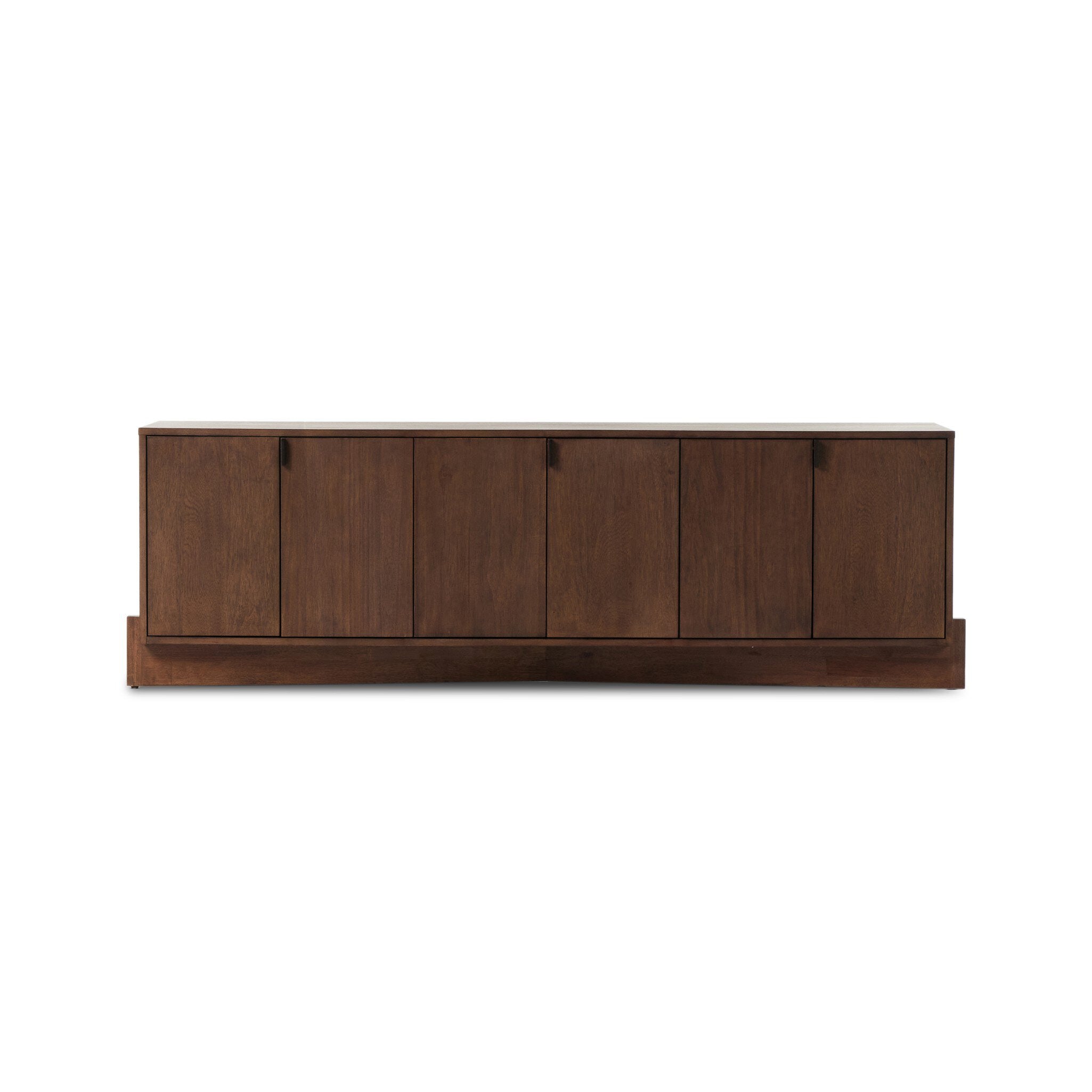 Four Hands Castillo Media Console — Chestnut Parawood-Chestnut Parawood Veneer-Gunmetal