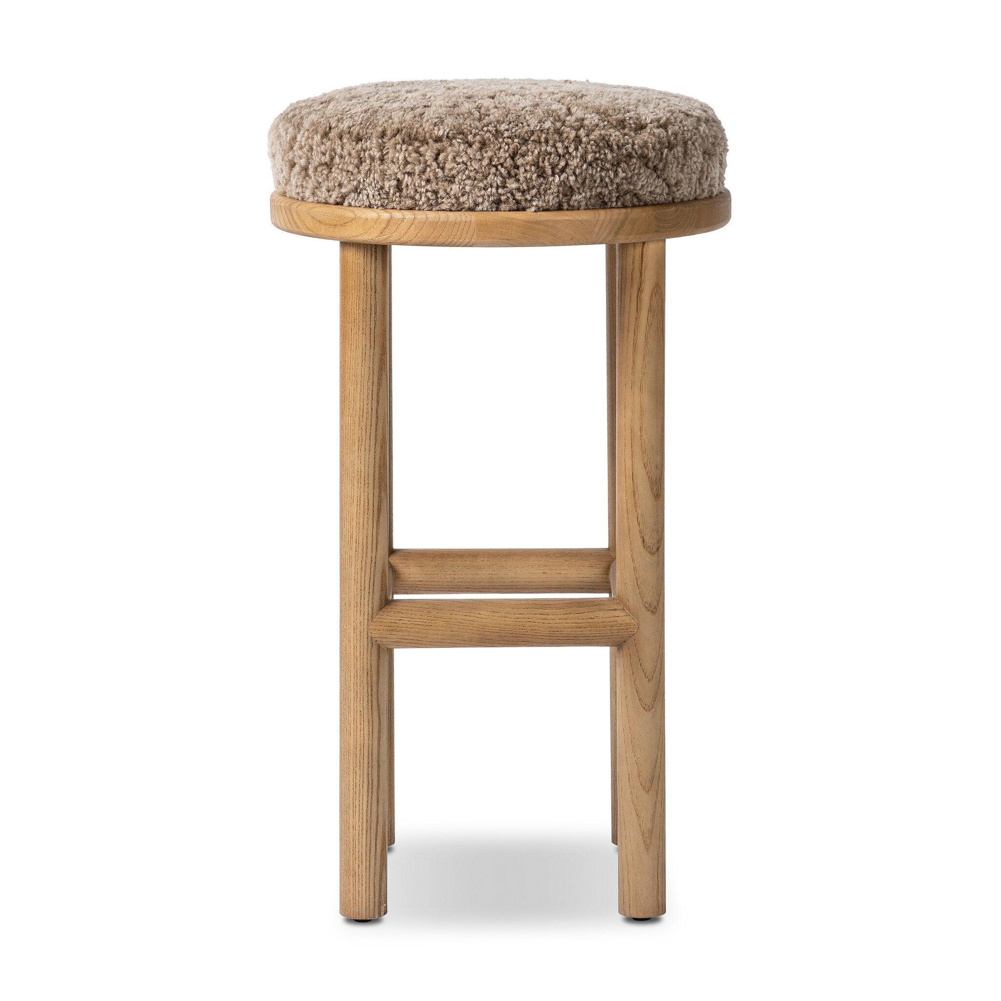 Four Hands Saldino Bar + Counter Stool — Taupe Shearling-Sandy Nettlewood-Bar