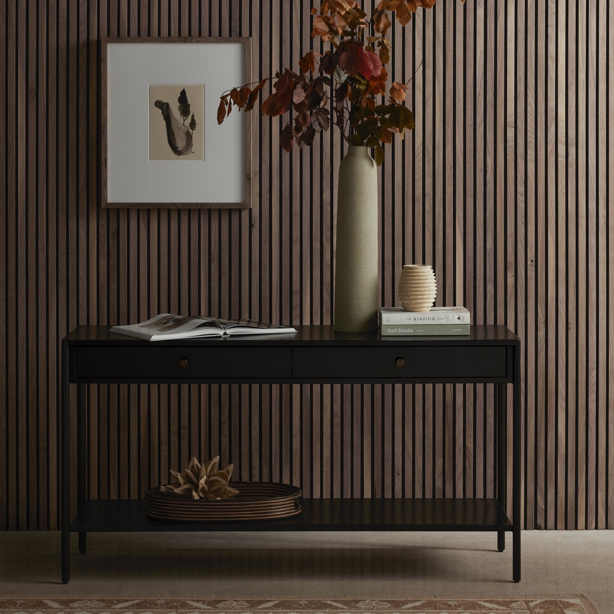 Four Hands Soto Console Table — Black-Weathered Bronze