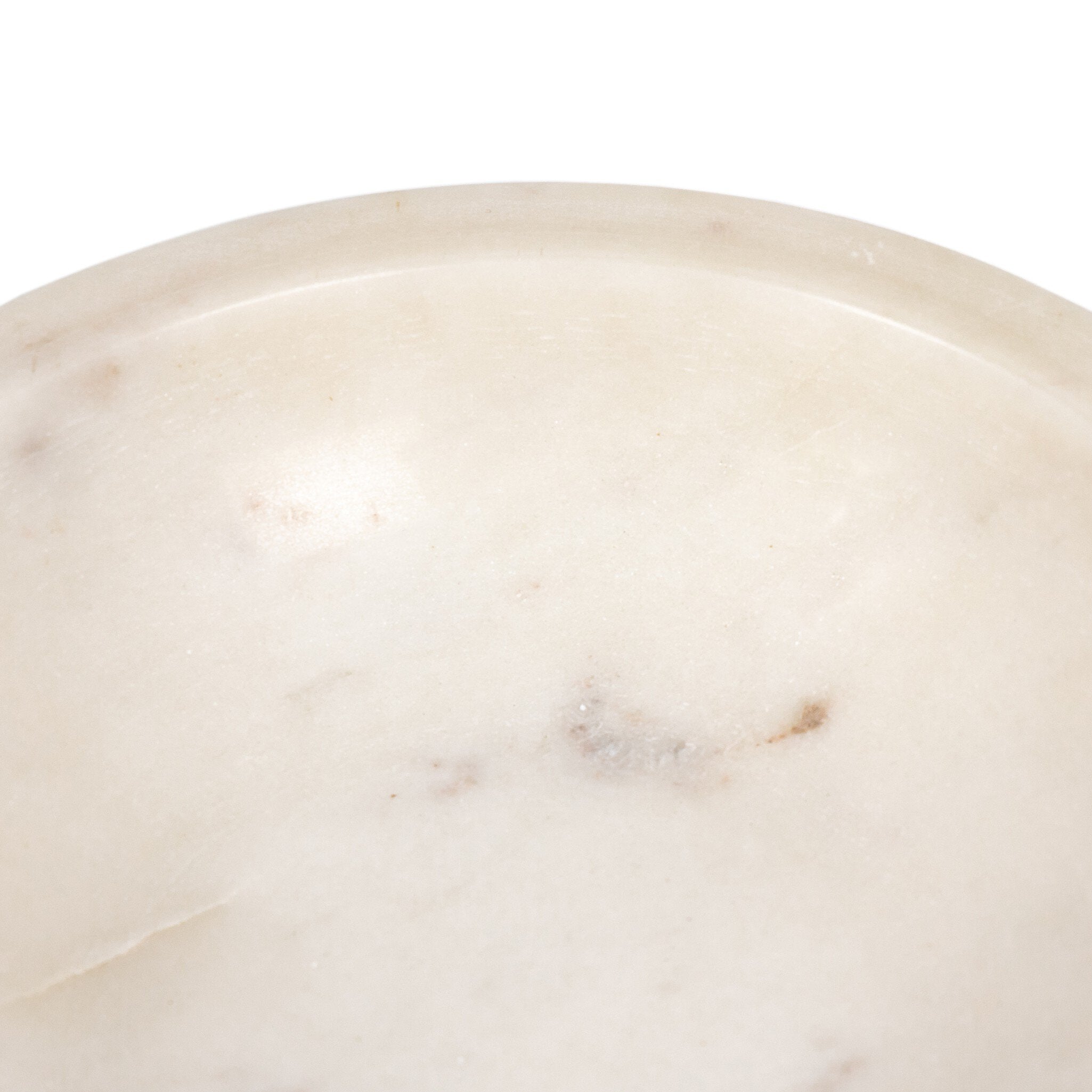 Four Hands Lira Bowl — Honed White Marble-Auburn Mango