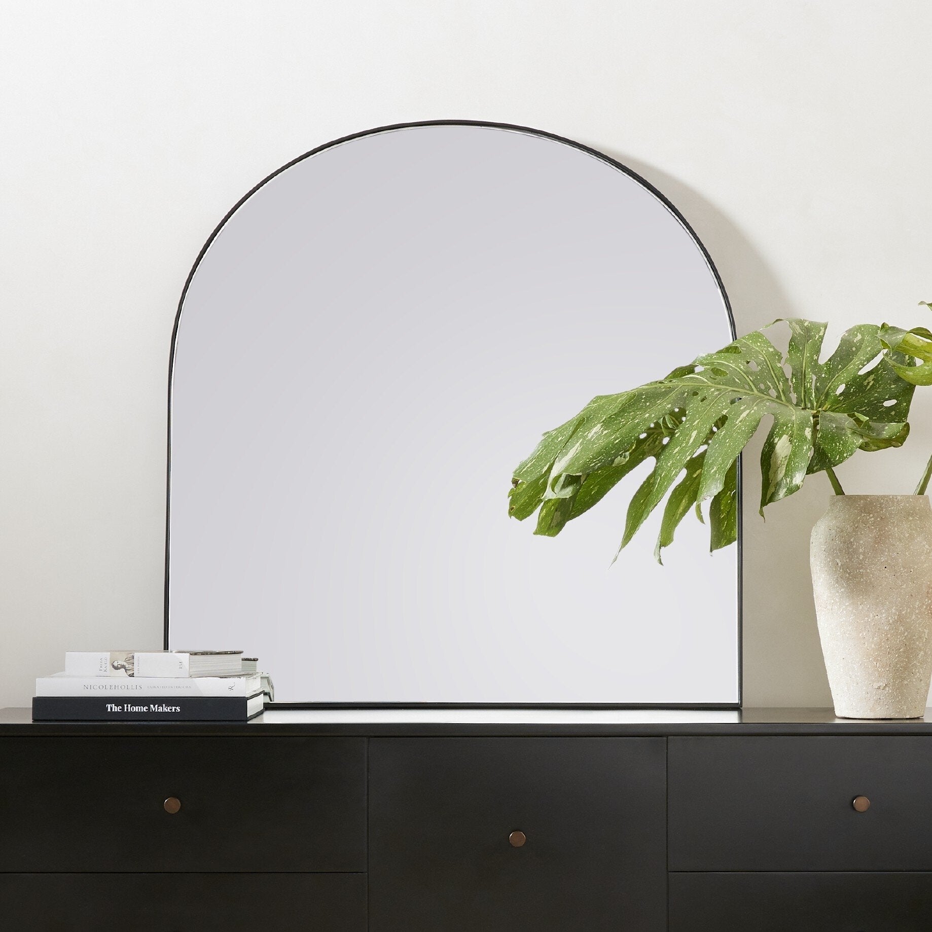 Four Hands Georgina Wide Mirror — Iron Matte Black-Mirror