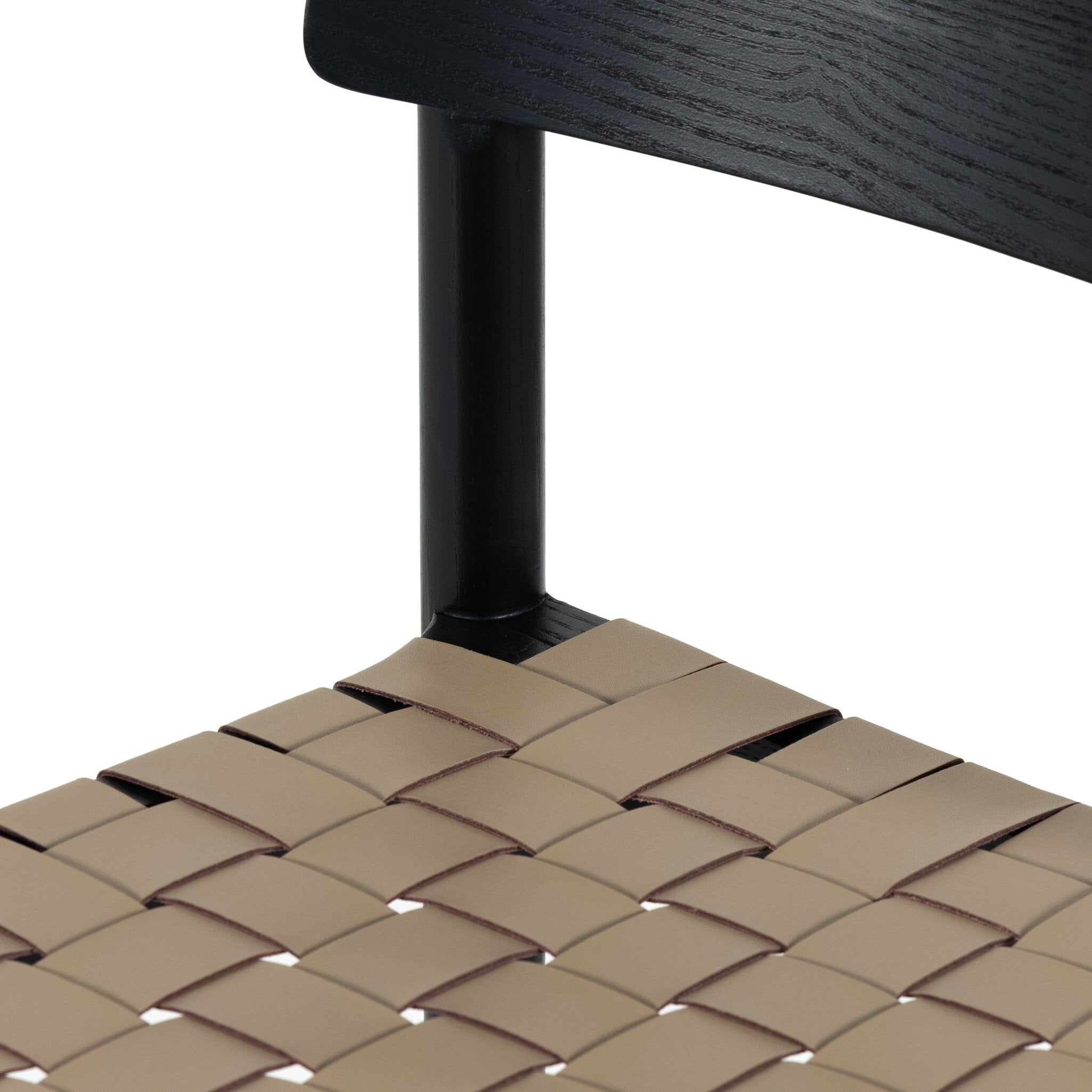 Four Hands Heisler Bar + Counter Stool — Almond Leather Blend-Black-Black Veneer-Counter