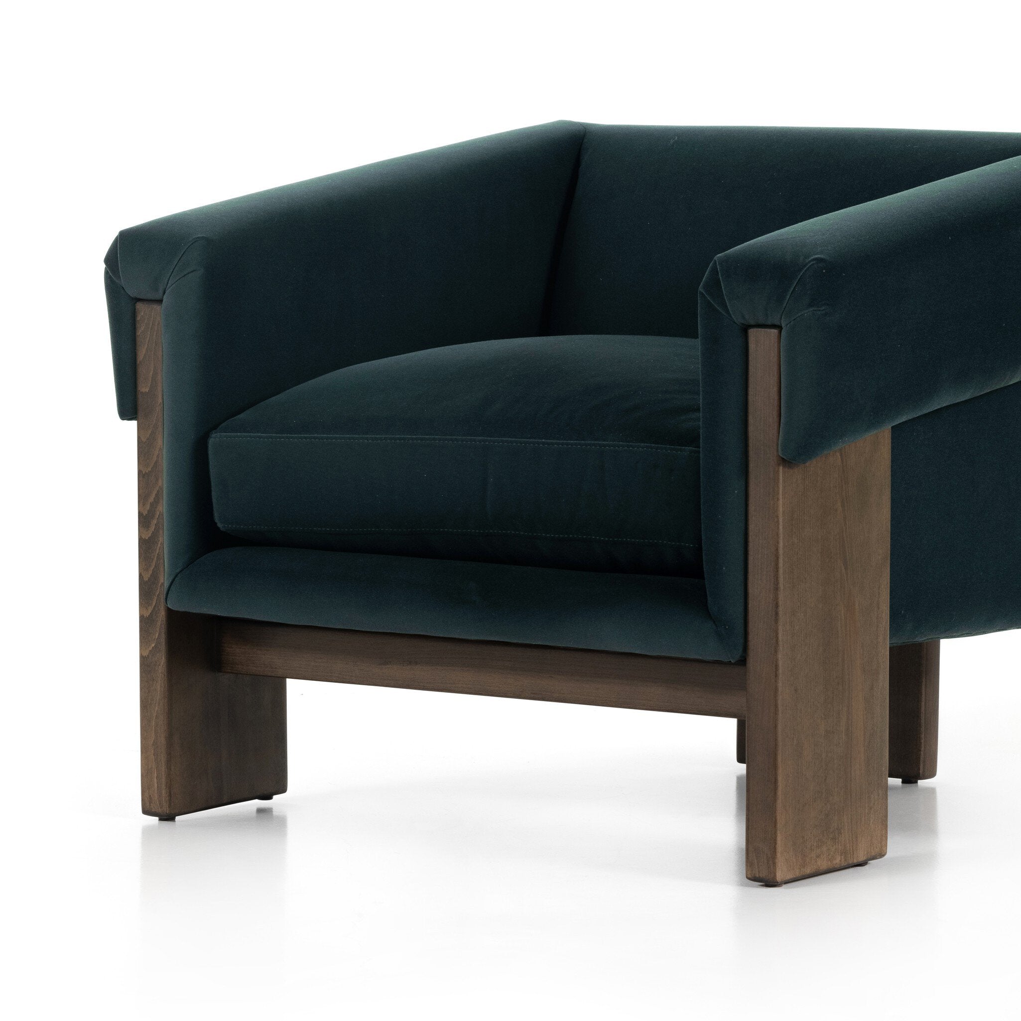 Four Hands Cairo Chair — Modern Velvet Smoke-Sienna Brown