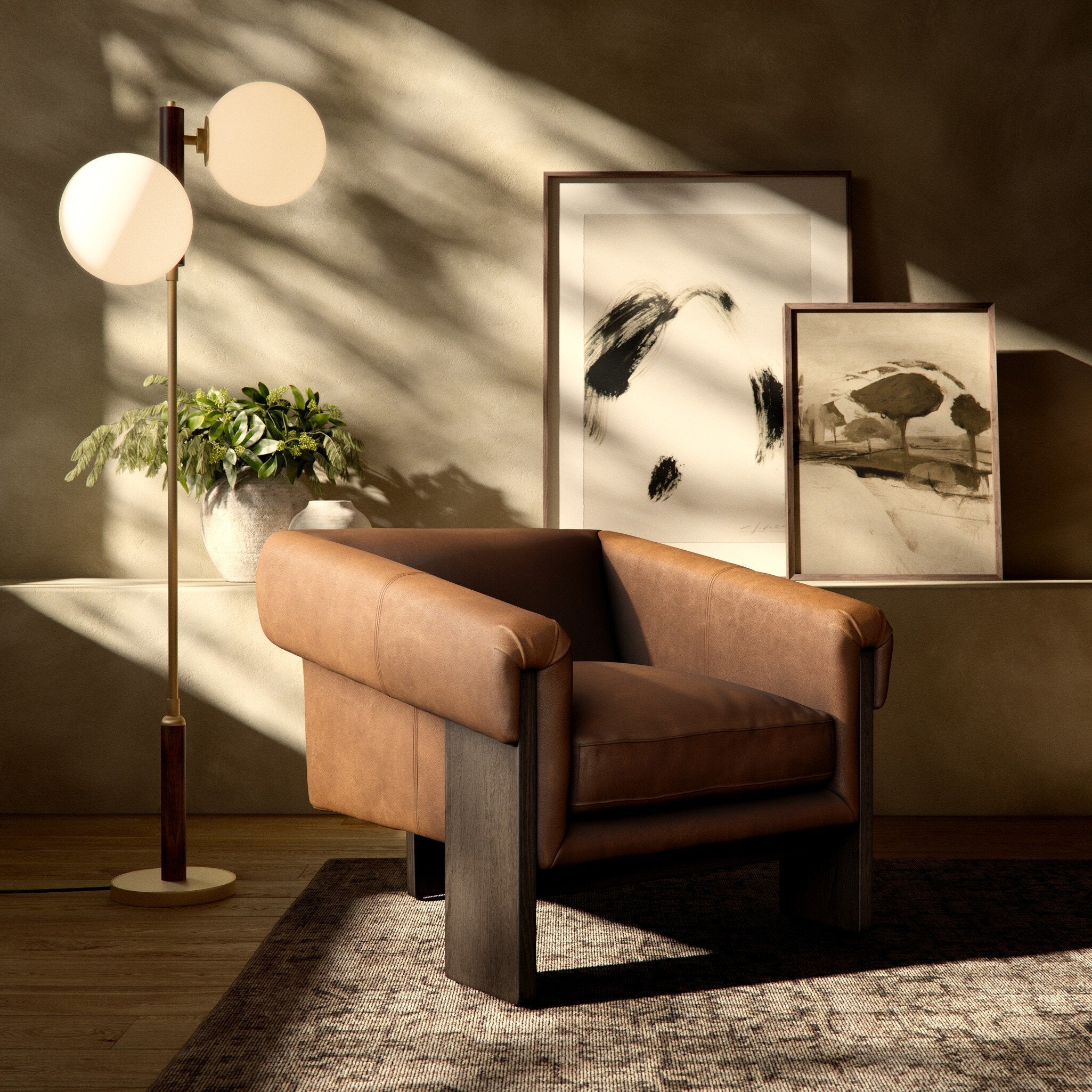 Four Hands Cairo Chair — Palermo Cognac-Sienna Brown
