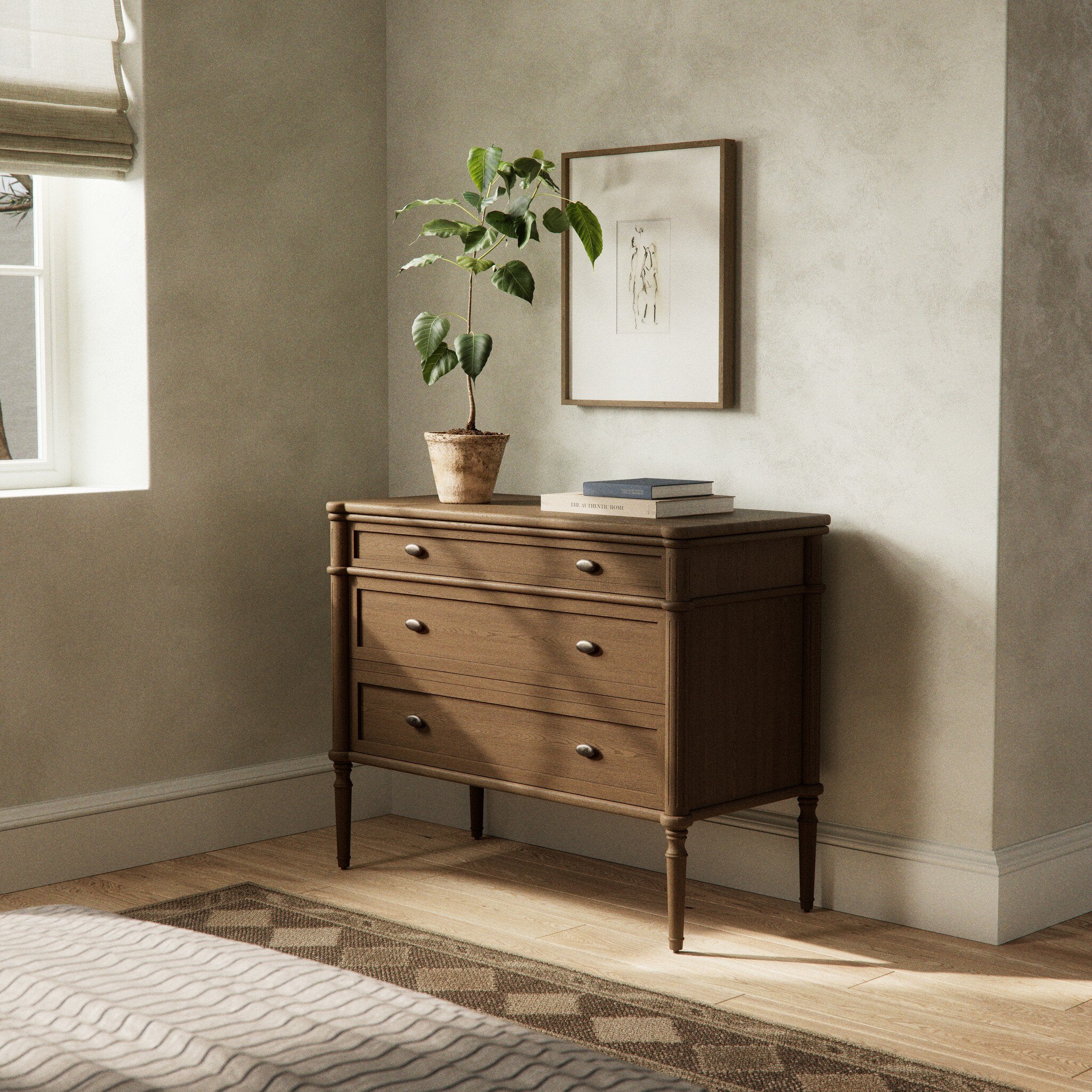 Four Hands Toulouse Chest — Toasted Oak-Toasted Oak Veneer-Aged Brass