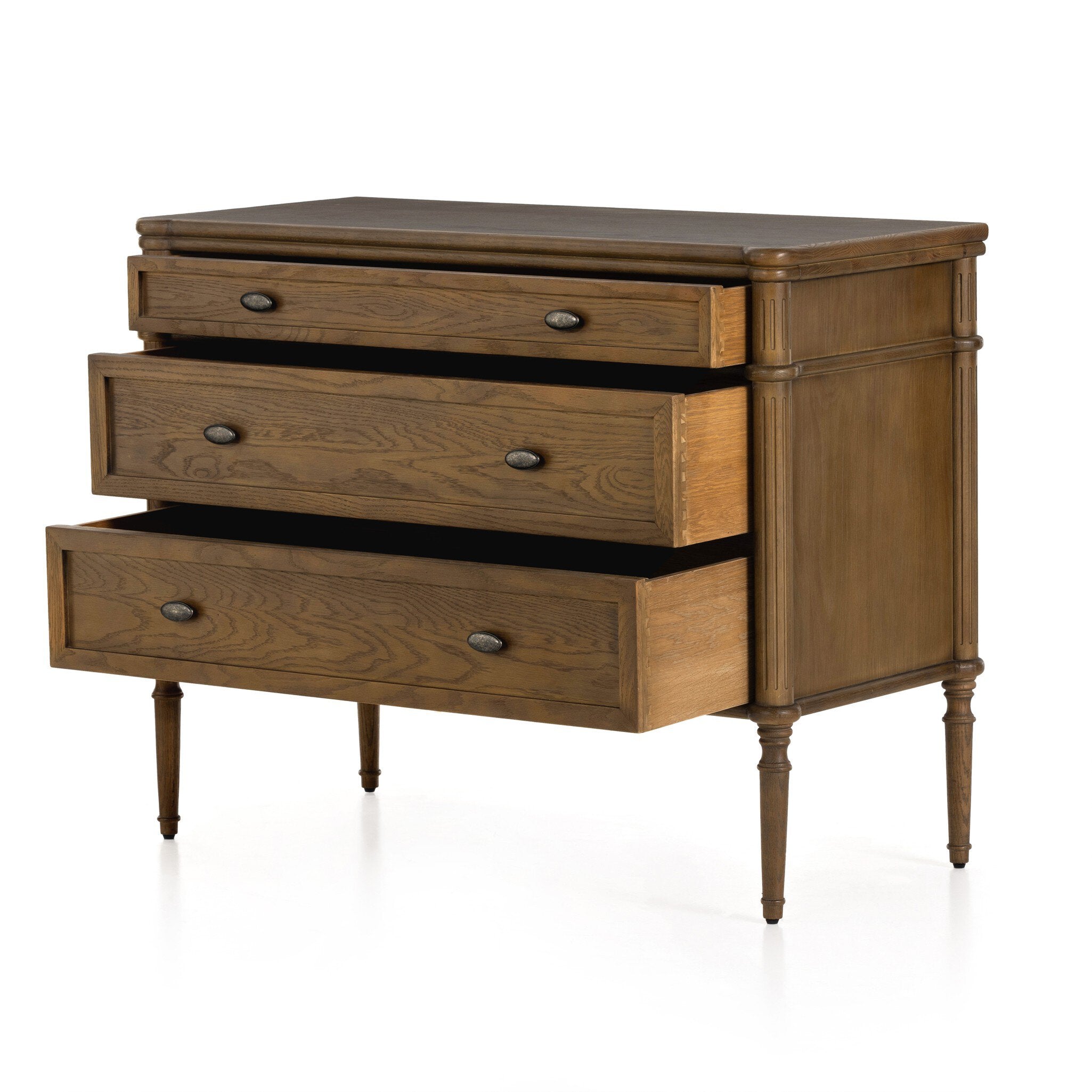 Four Hands Toulouse Chest — Toasted Oak-Toasted Oak Veneer-Aged Brass