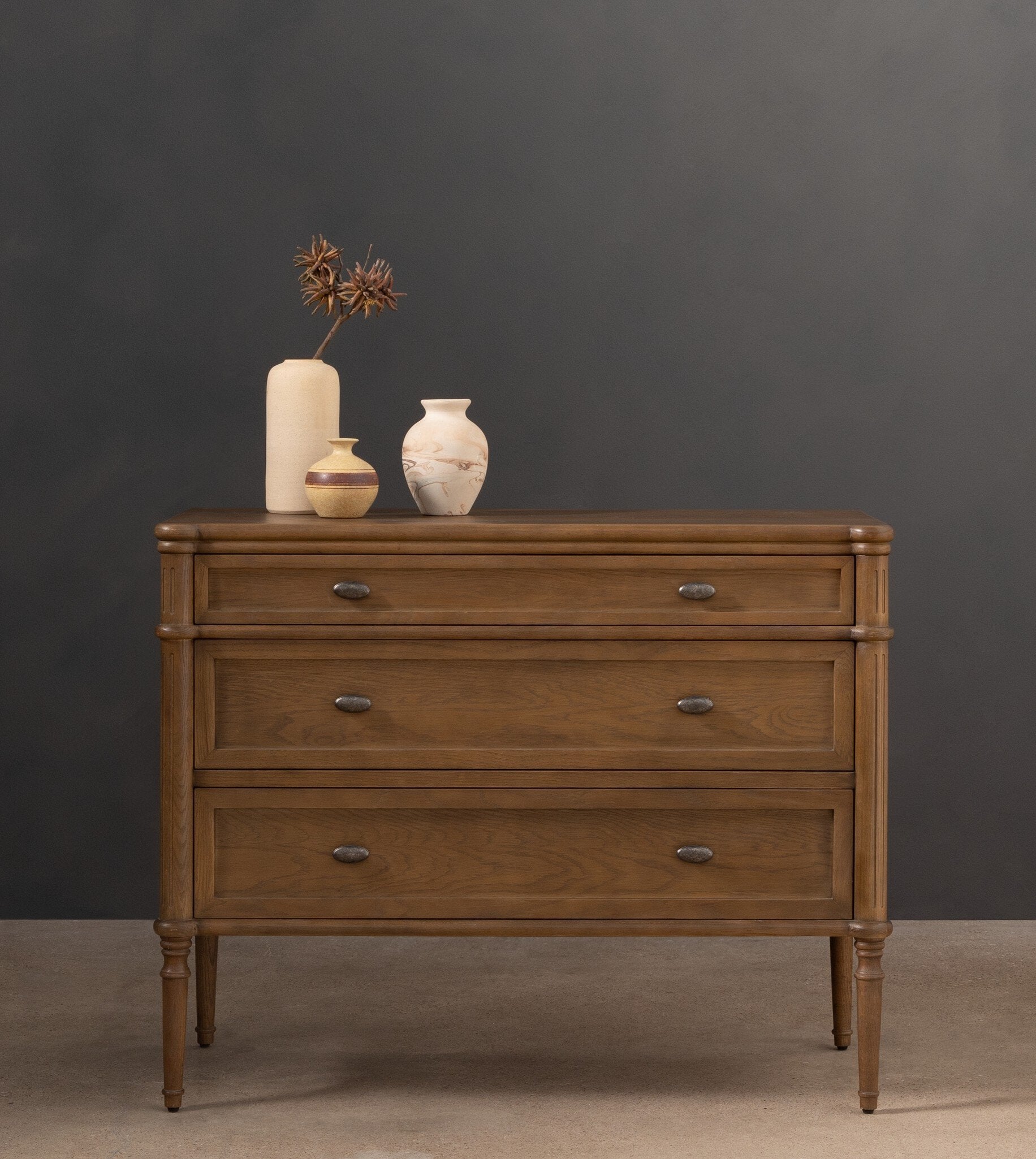 Four Hands Toulouse Chest — Toasted Oak-Toasted Oak Veneer-Aged Brass