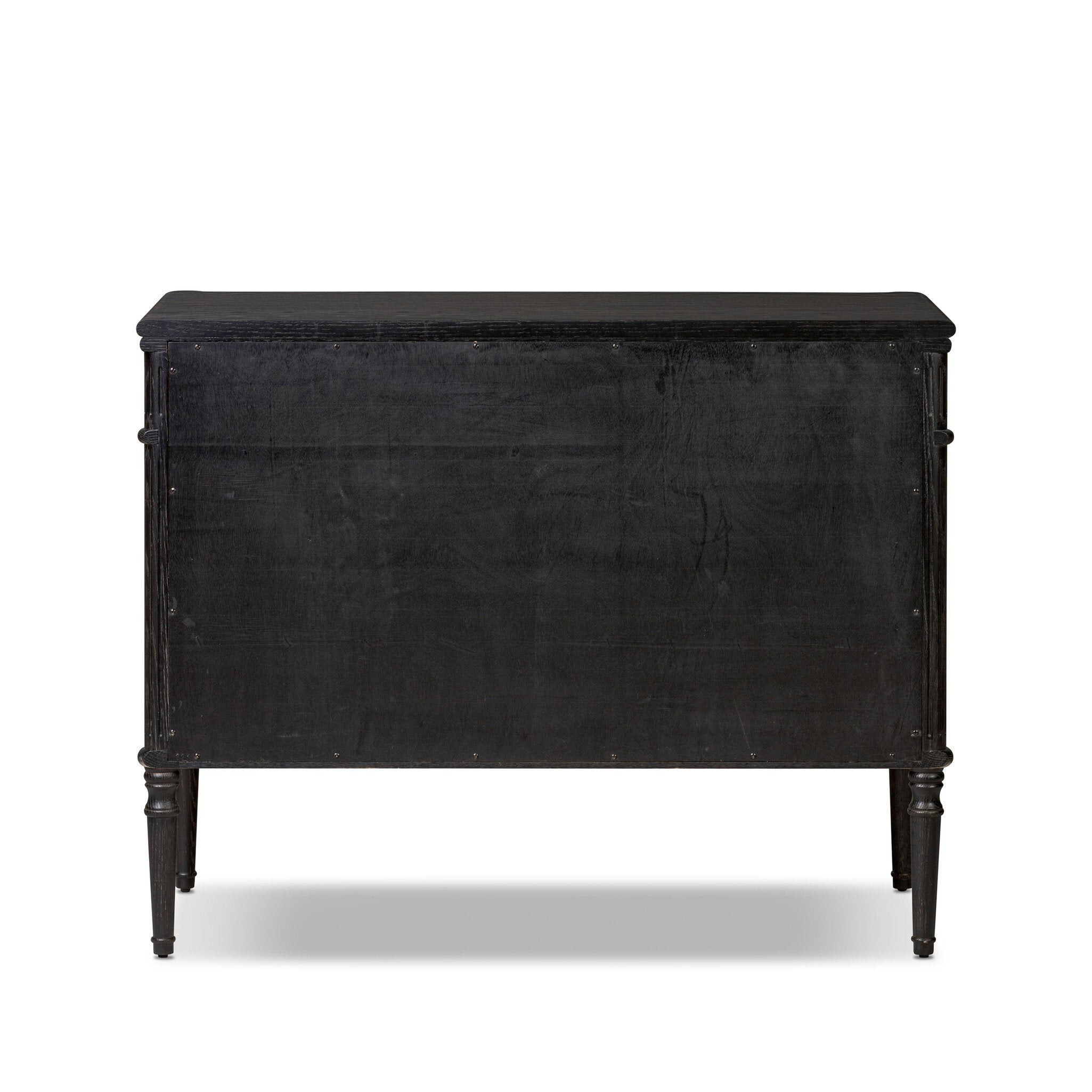 Four Hands Toulouse Chest — Distressed Black-Distressed Black Oak-Aged Brass