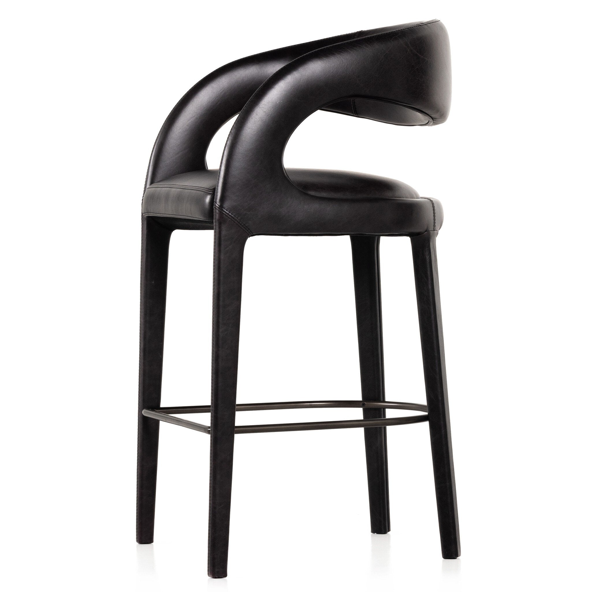 Four Hands Hawkins Bar + Counter Stool — Sonoma Black-Gunmetal-Bar