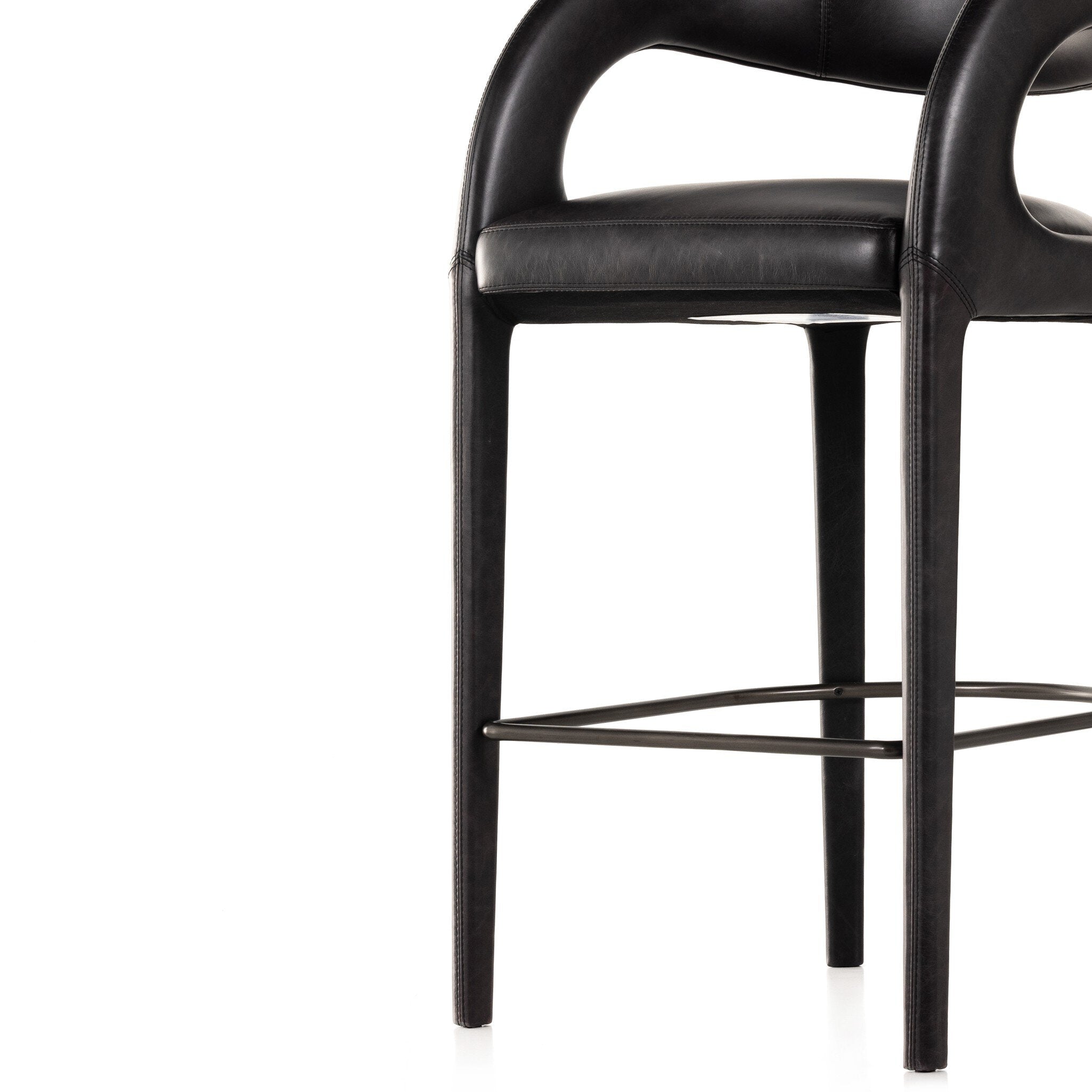 Four Hands Hawkins Bar + Counter Stool — Sonoma Black-Gunmetal-Bar