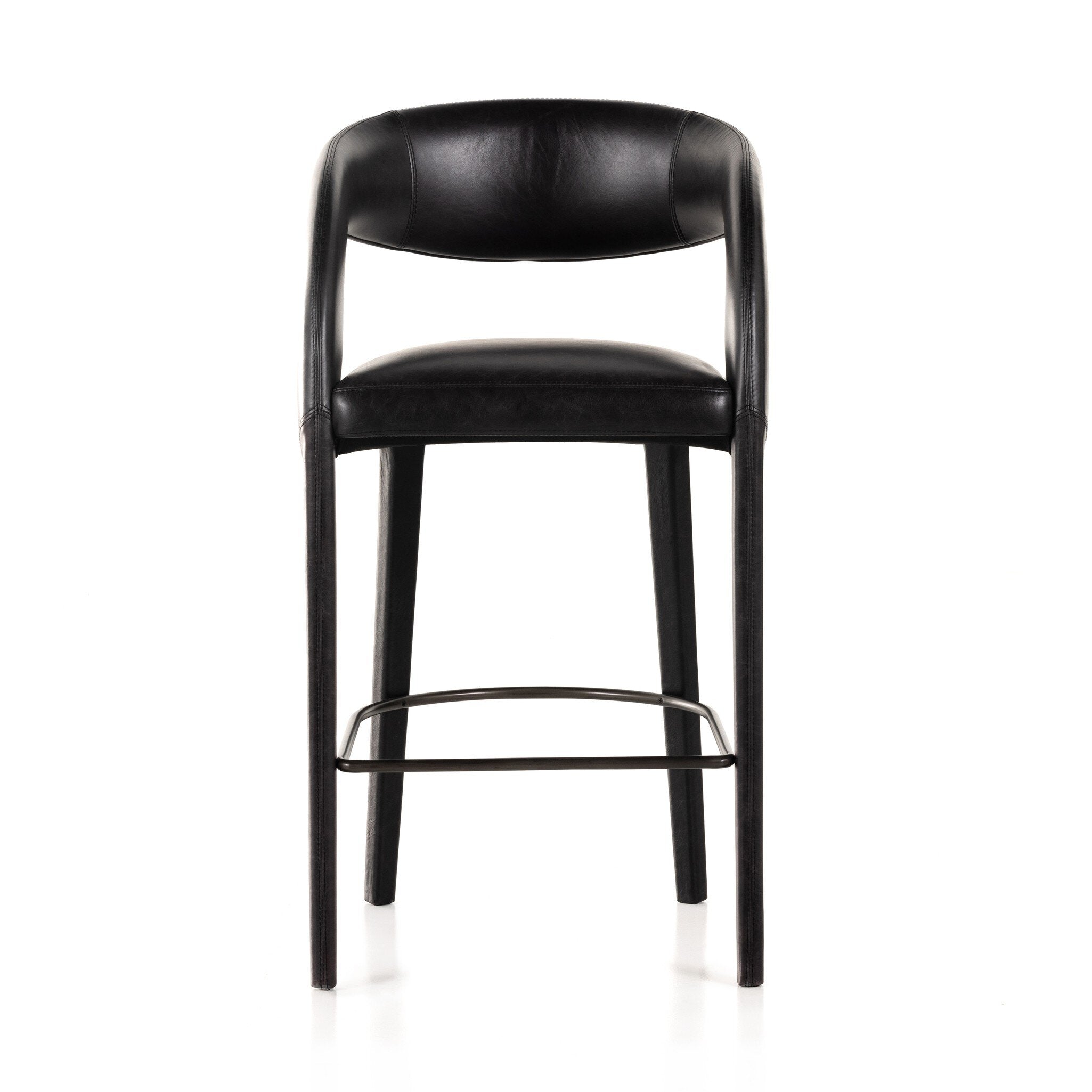Four Hands Hawkins Bar + Counter Stool — Sonoma Black-Gunmetal-Bar