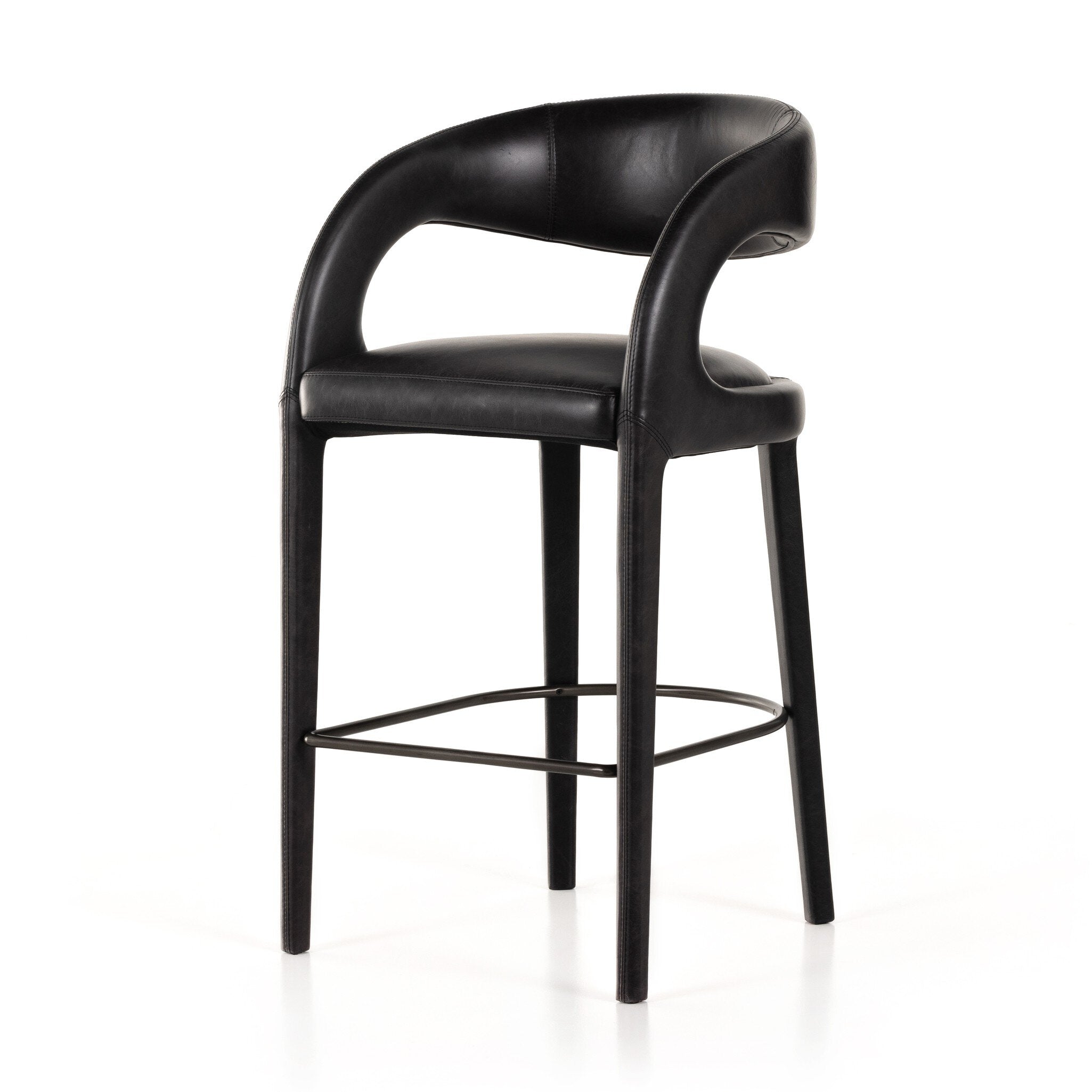 Four Hands Hawkins Bar + Counter Stool — Sonoma Black-Gunmetal-Bar