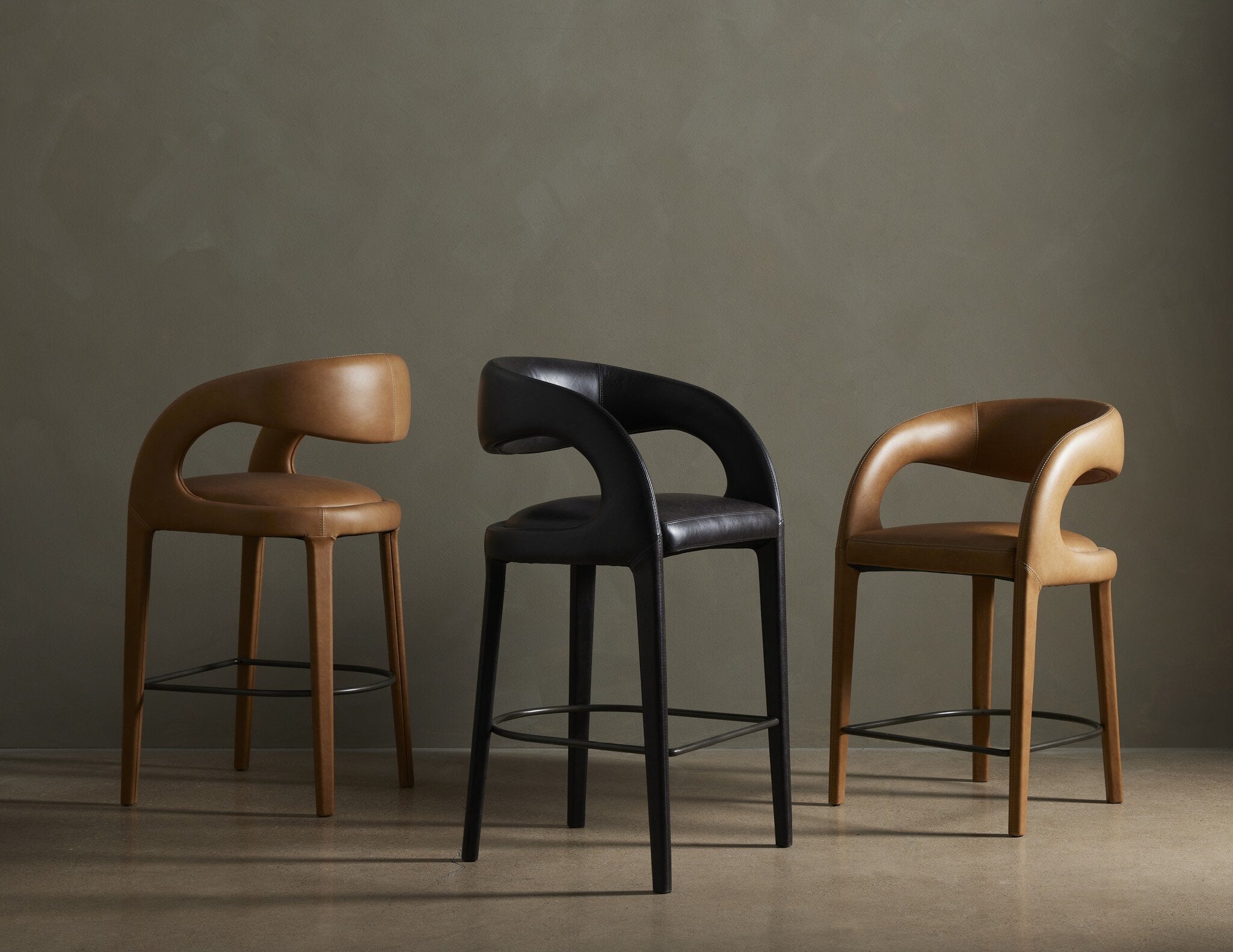 Four Hands Hawkins Bar + Counter Stool — Sonoma Black-Gunmetal-Bar