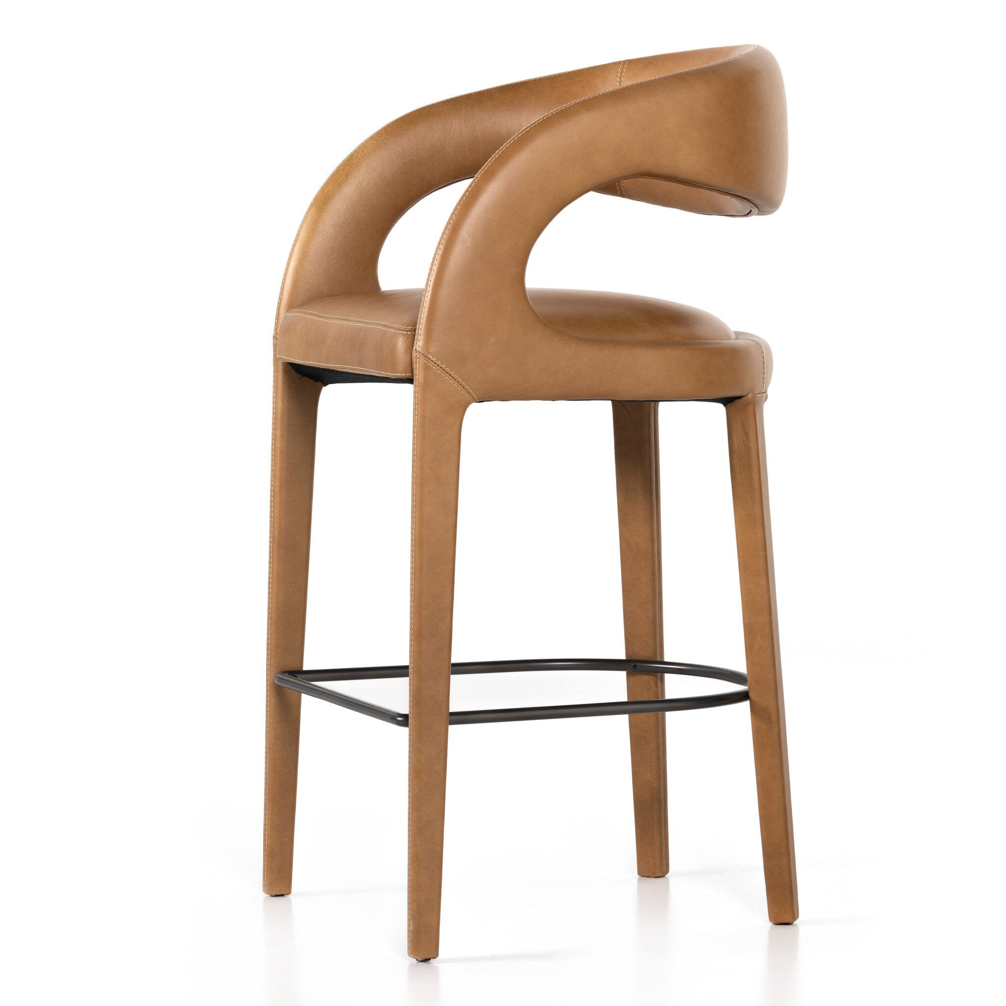 Four Hands Hawkins Bar + Counter Stool — Sonoma Butterscotch-Gunmetal-Bar