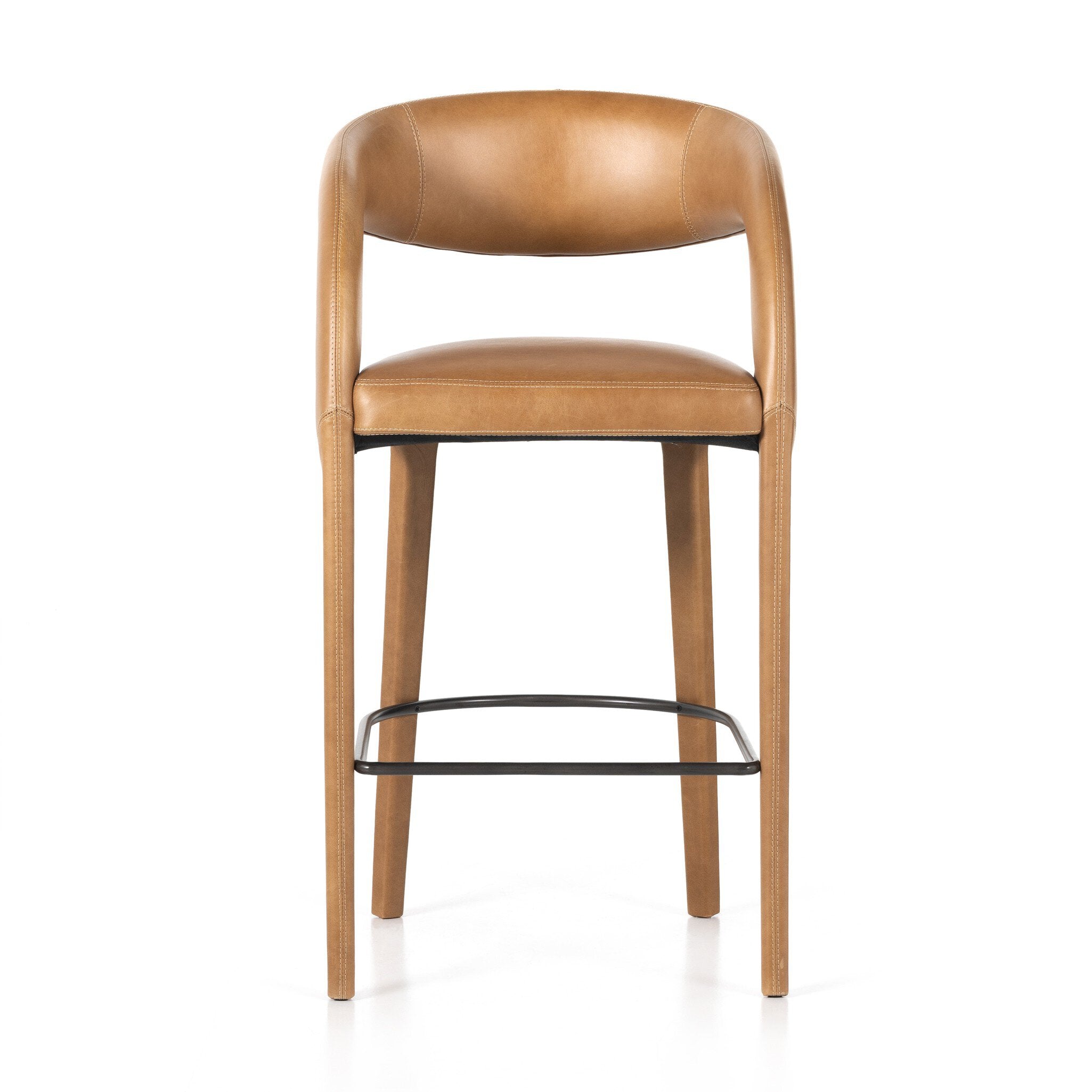 Four Hands Hawkins Bar + Counter Stool — Sonoma Butterscotch-Gunmetal-Bar